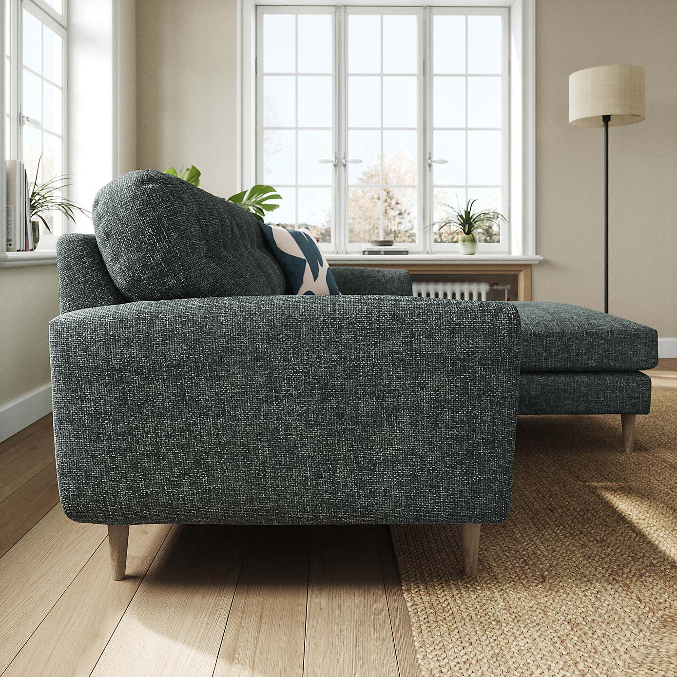 Sven Chunky Chenille Corner Chaise Sofa