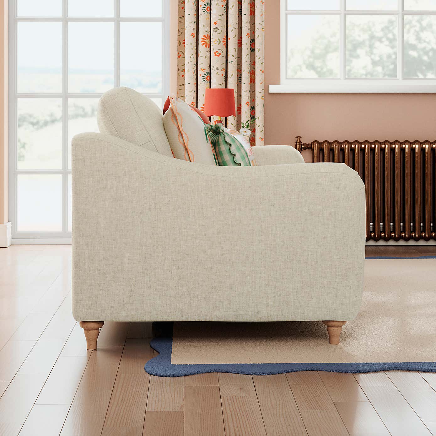 Hattie Slub Faux Linen 2 Seater Sofa