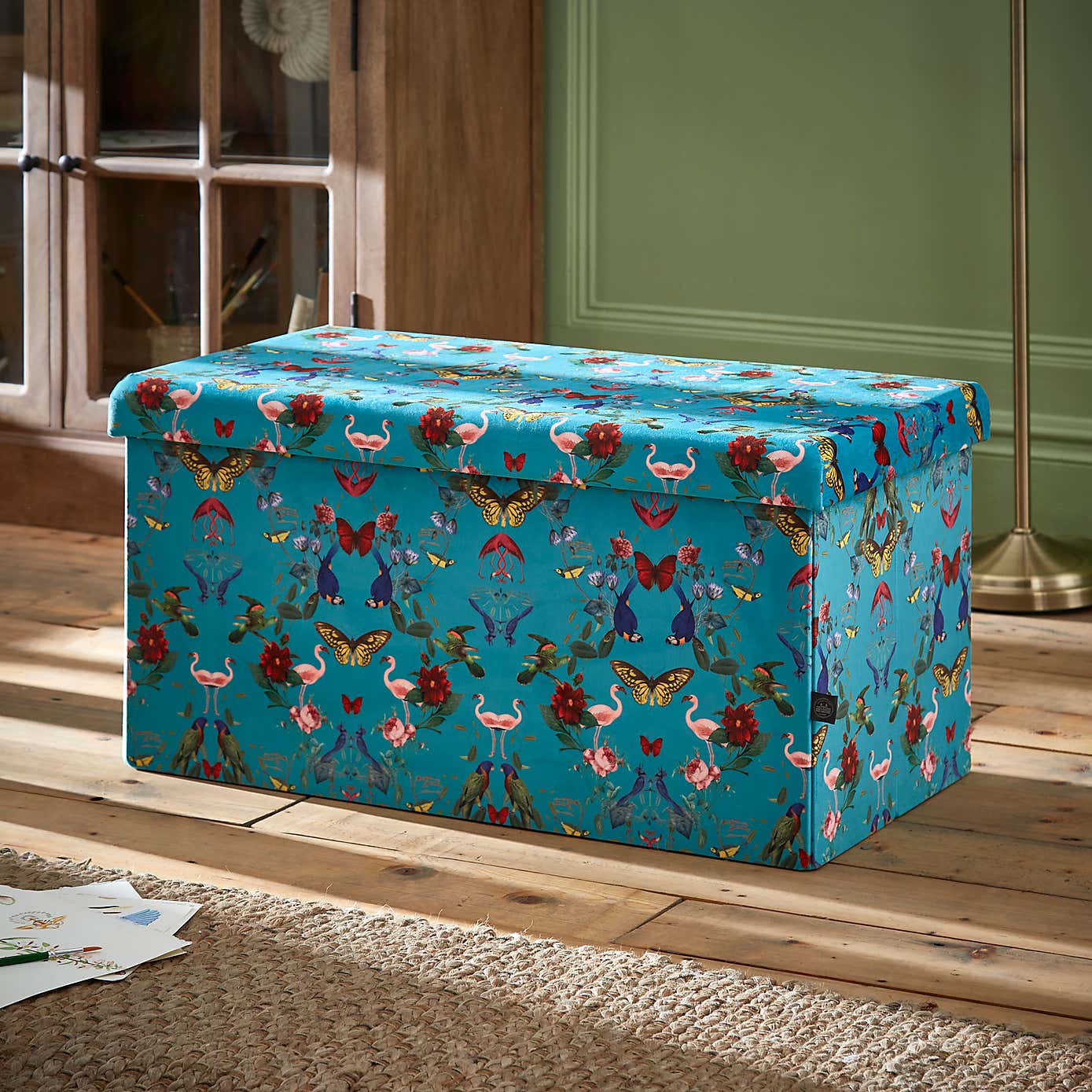 Tropical Kaleidoscope Rectangle Ottoman