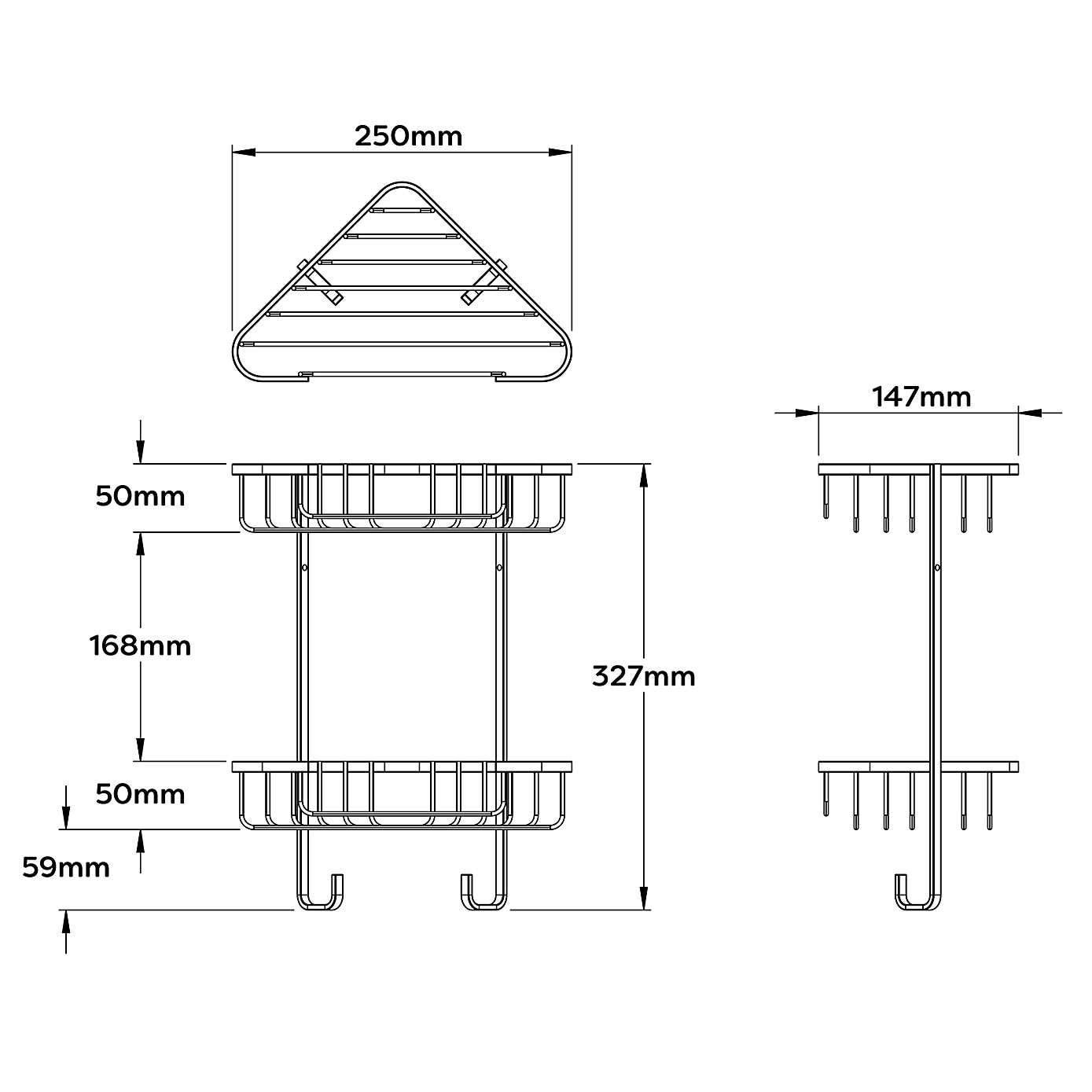 Rust-Free 2 Tier Corner Caddy
