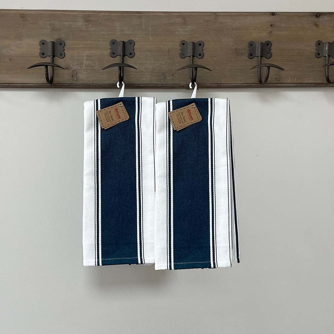 Dexam Set of 2 Love Colour Striped Tea Towels