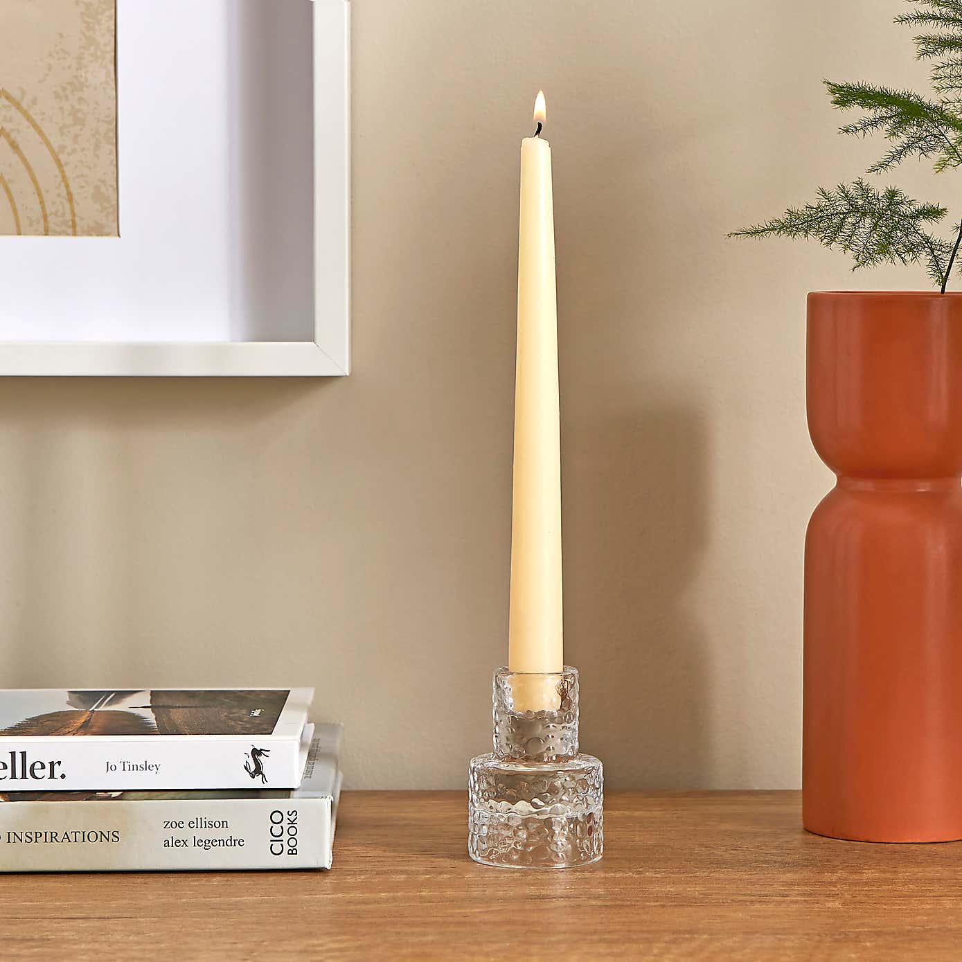 Mottled Glass Candlestick Holder