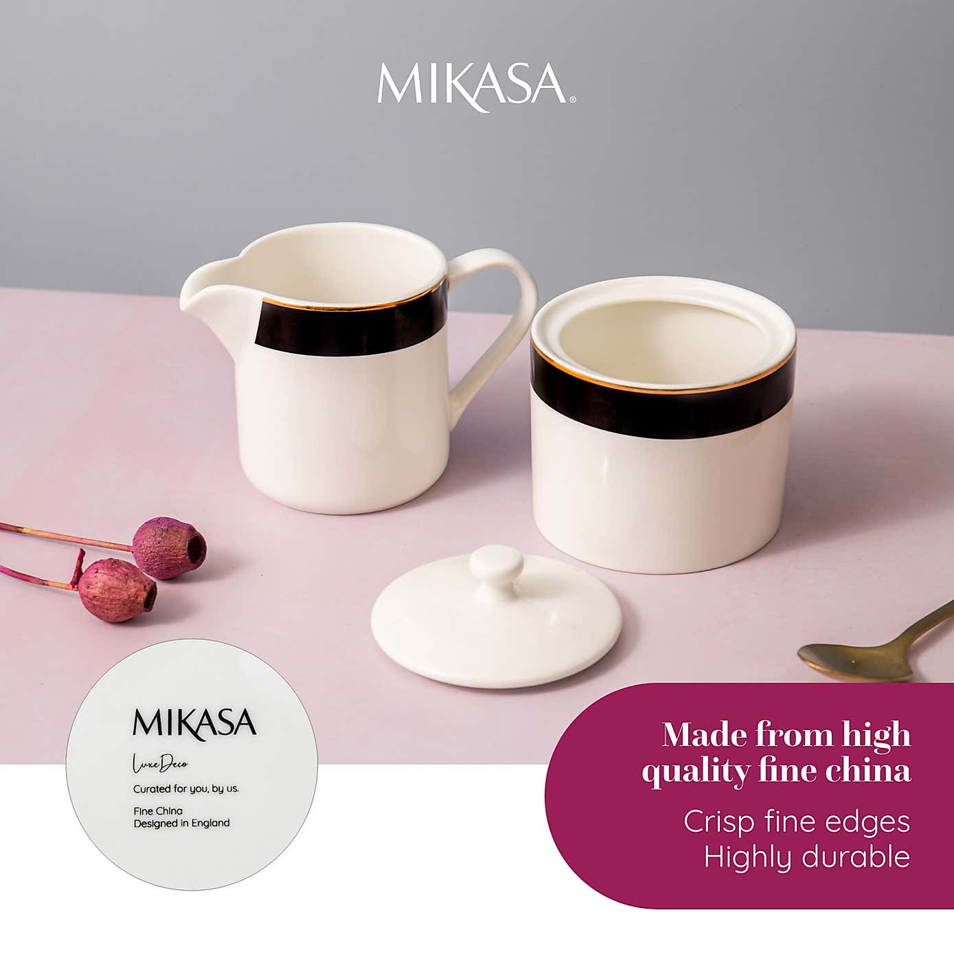 Mikasa Luxe Deco Sugar and Creamer Set