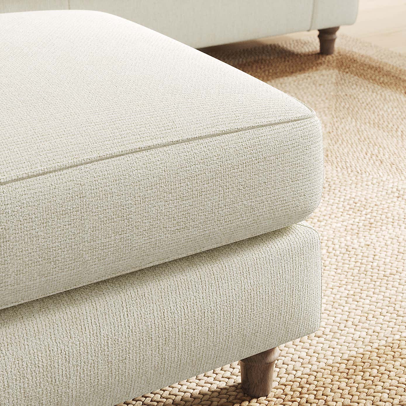 Flori Footstool, Chunky Chenille
