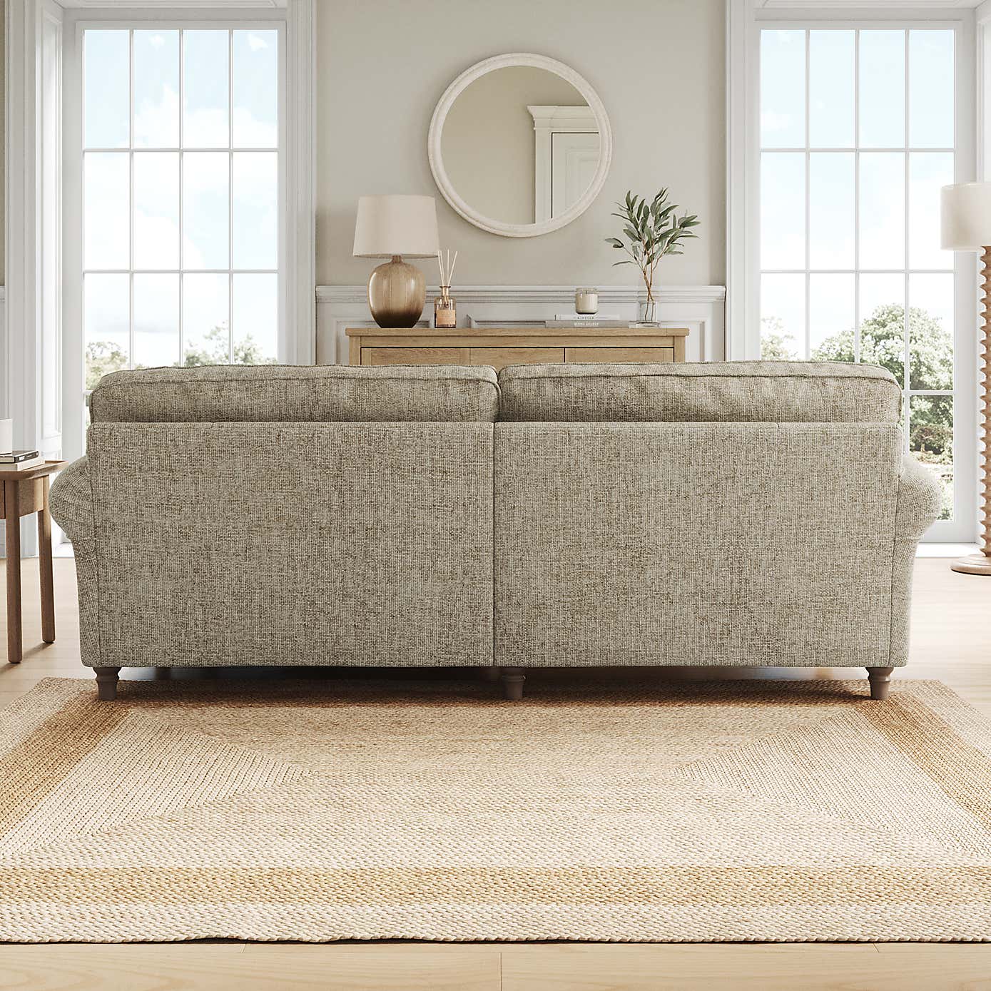 Flori Corner Chaise Sofa, Chunky Chenille