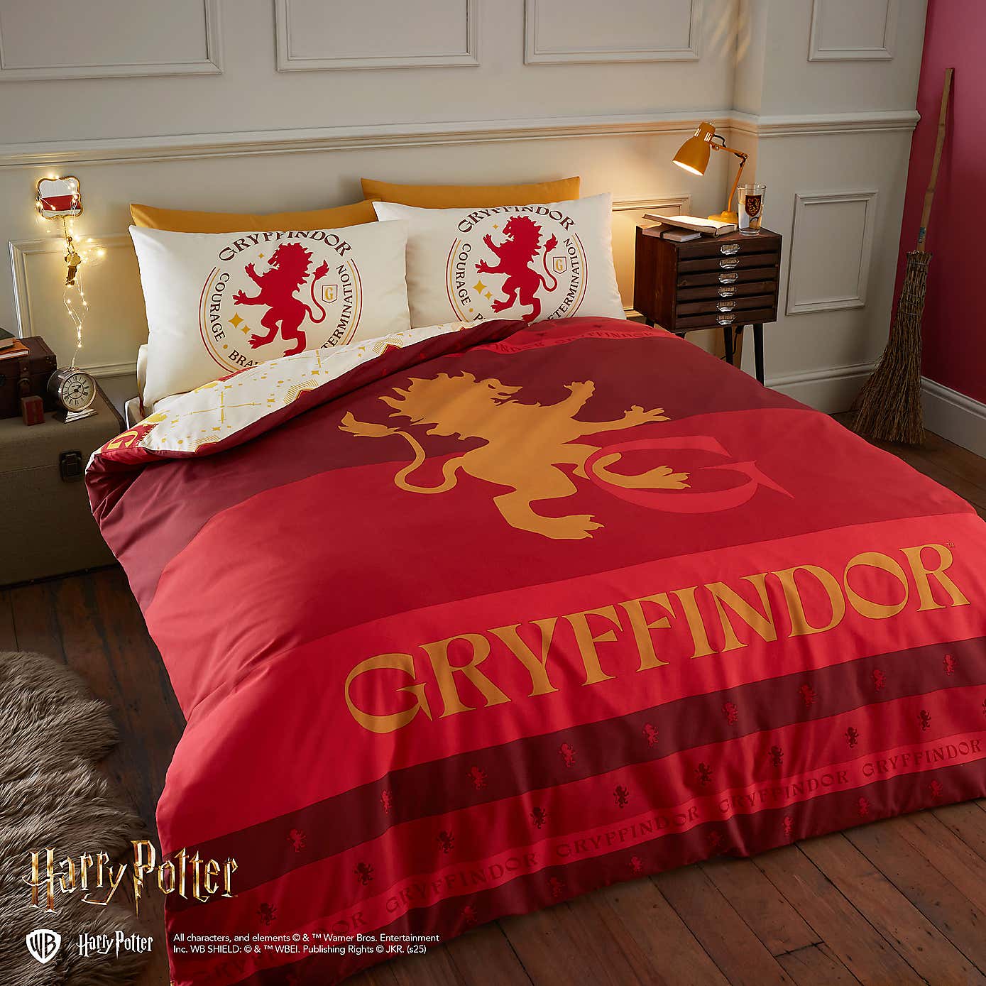 Harry Potter Gryffindor Reversible Duvet Cover and Pillowcase Set