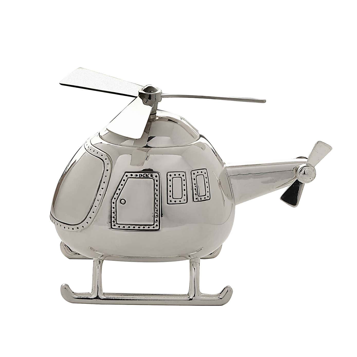 Bambino Silver Plated Helicopter Money Box