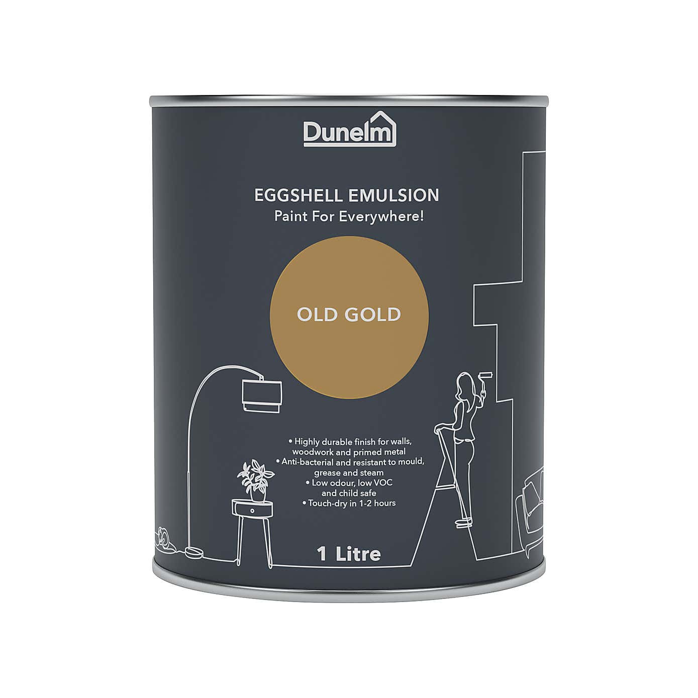 Dunelm Old Gold Eggshell Emulsion Paint