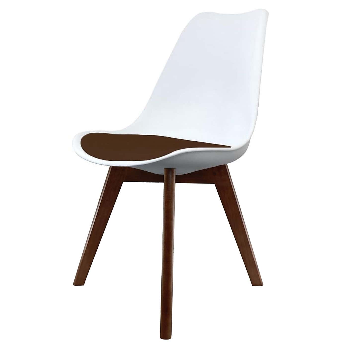 Fusion Living Soho White Plastic Dining Chair with Squared Legs