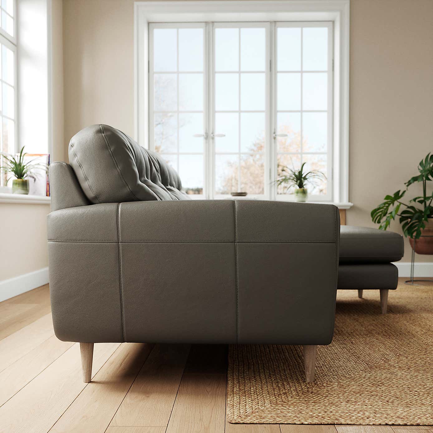 Sven Classic Leather Large Corner Chaise Sofa