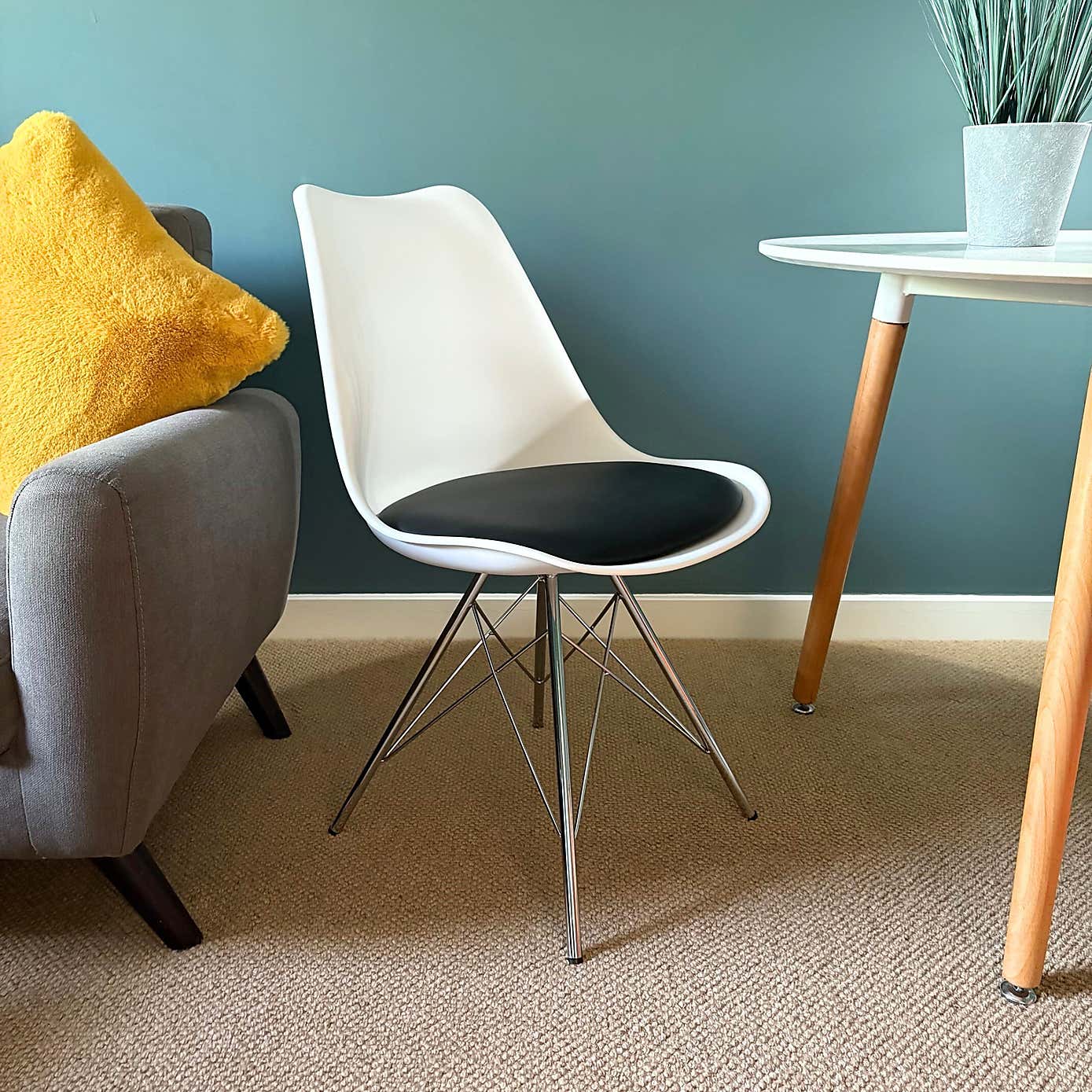 Fusion Living Soho White Plastic Dining Chair