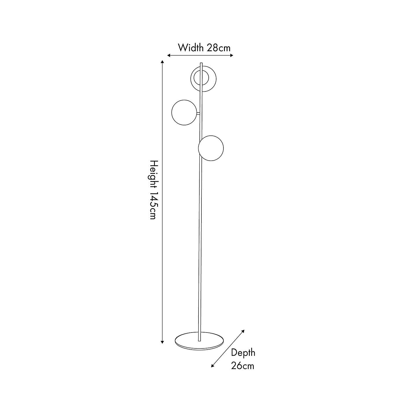 Asterope White Orb and Gold Metal Floor Lamp