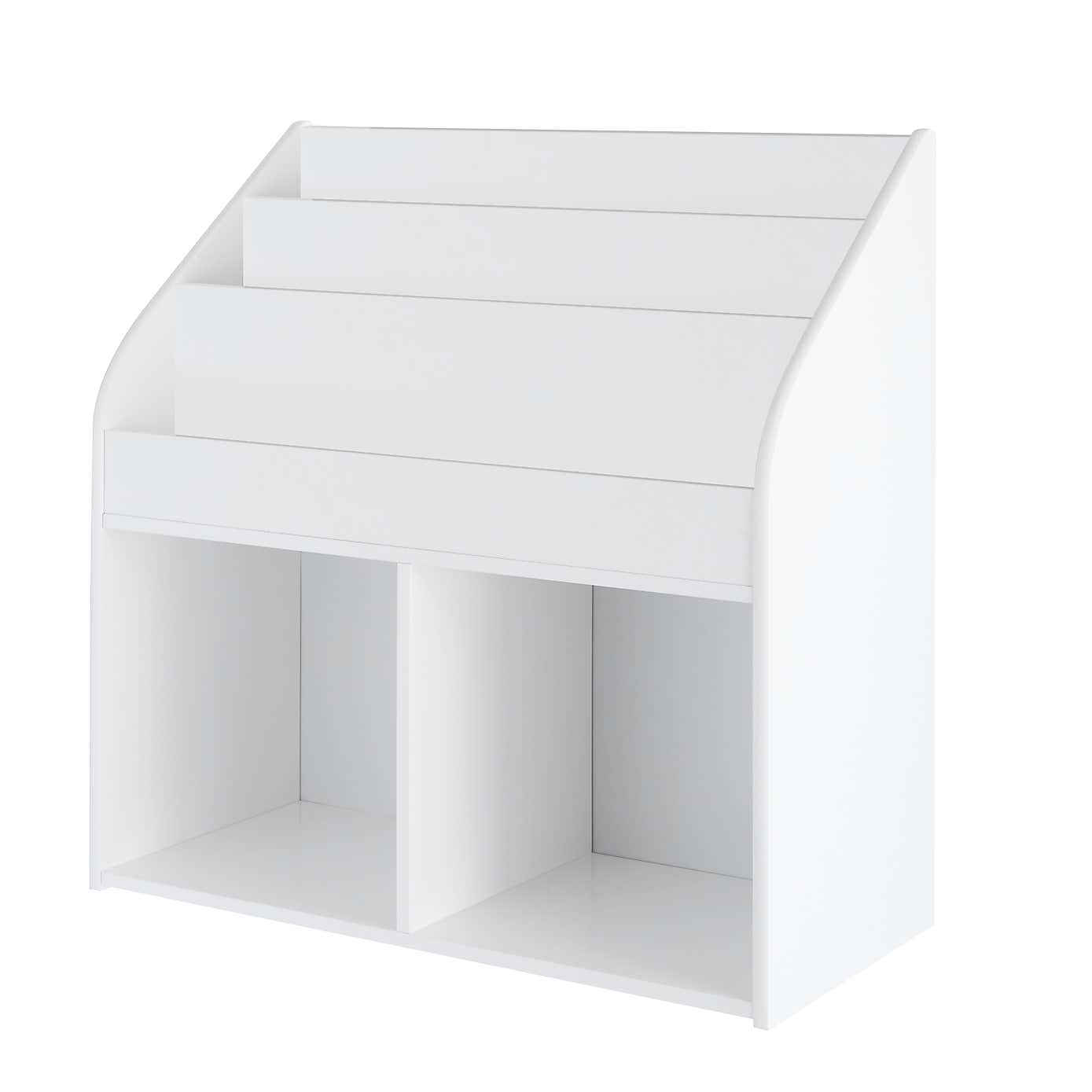 Kids Bookcase with Storage White