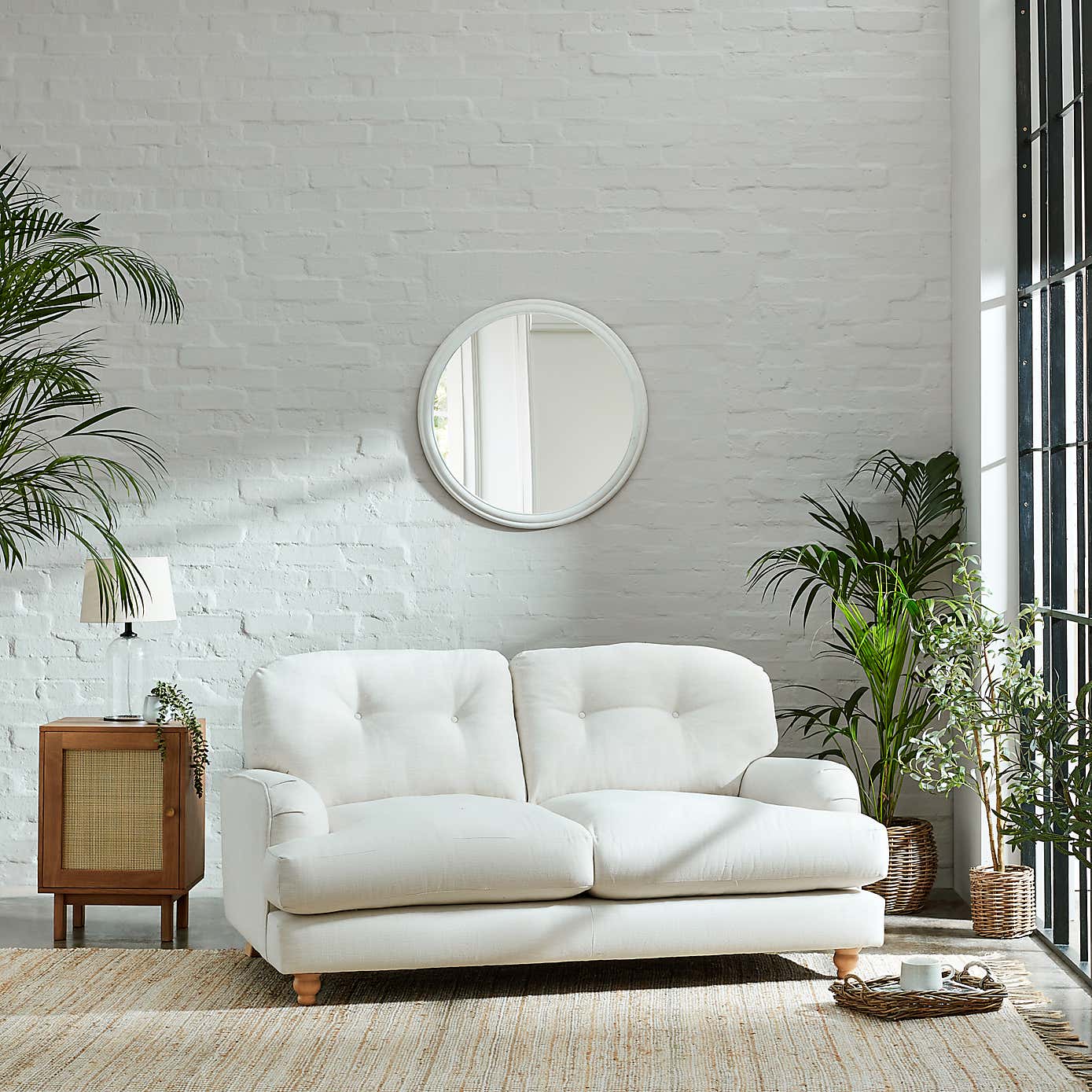 Martha Faux Linen 2 Seater Sofa