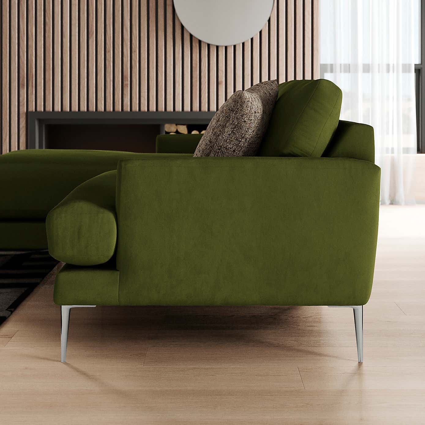 Lawson Matte Plush Velvet Corner Chaise Sofa