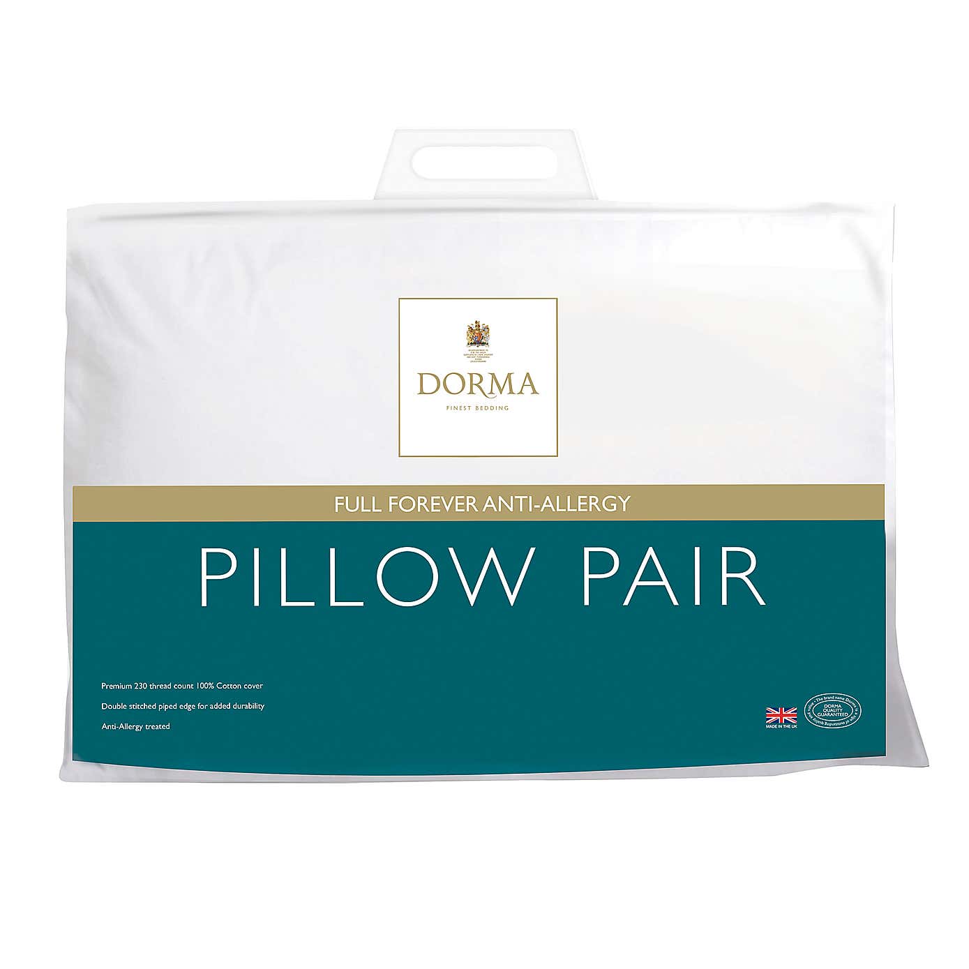 Dorma Pack of 2 Full Forever Anti-Allergy Back Sleeper Pillows