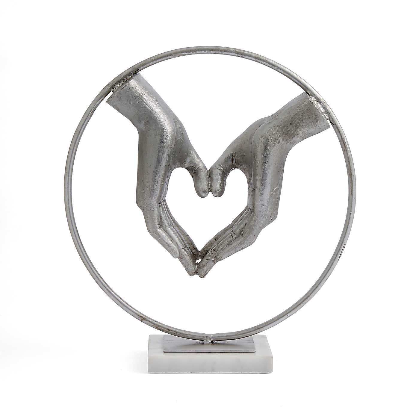 Hand Heart Marble Ornament