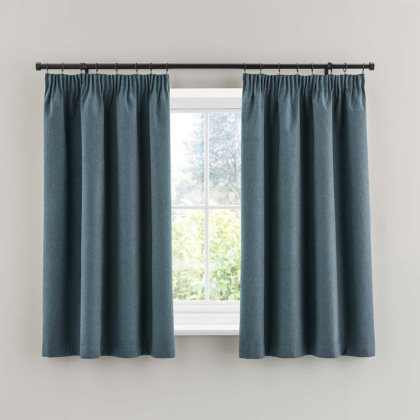 Luna Brushed Blackout Pencil Pleat Curtains