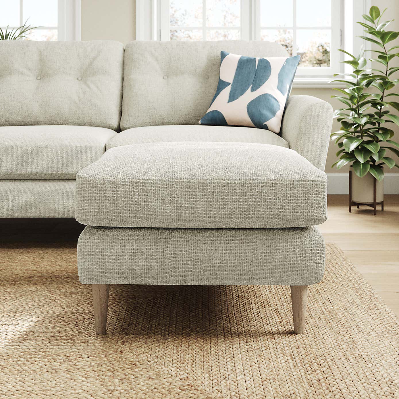 Sven Chunky Chenille Footstool