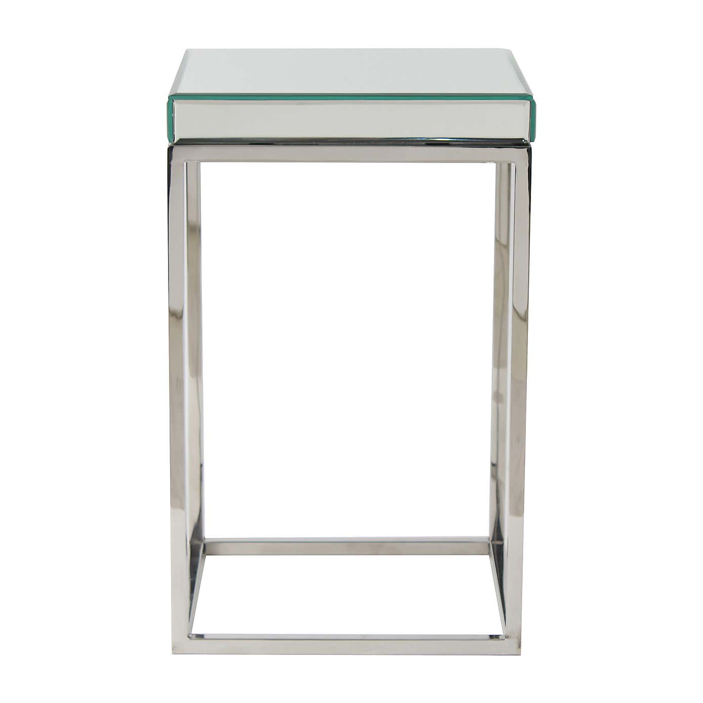 Elysee Small Square Side Table, Mirrored Glass