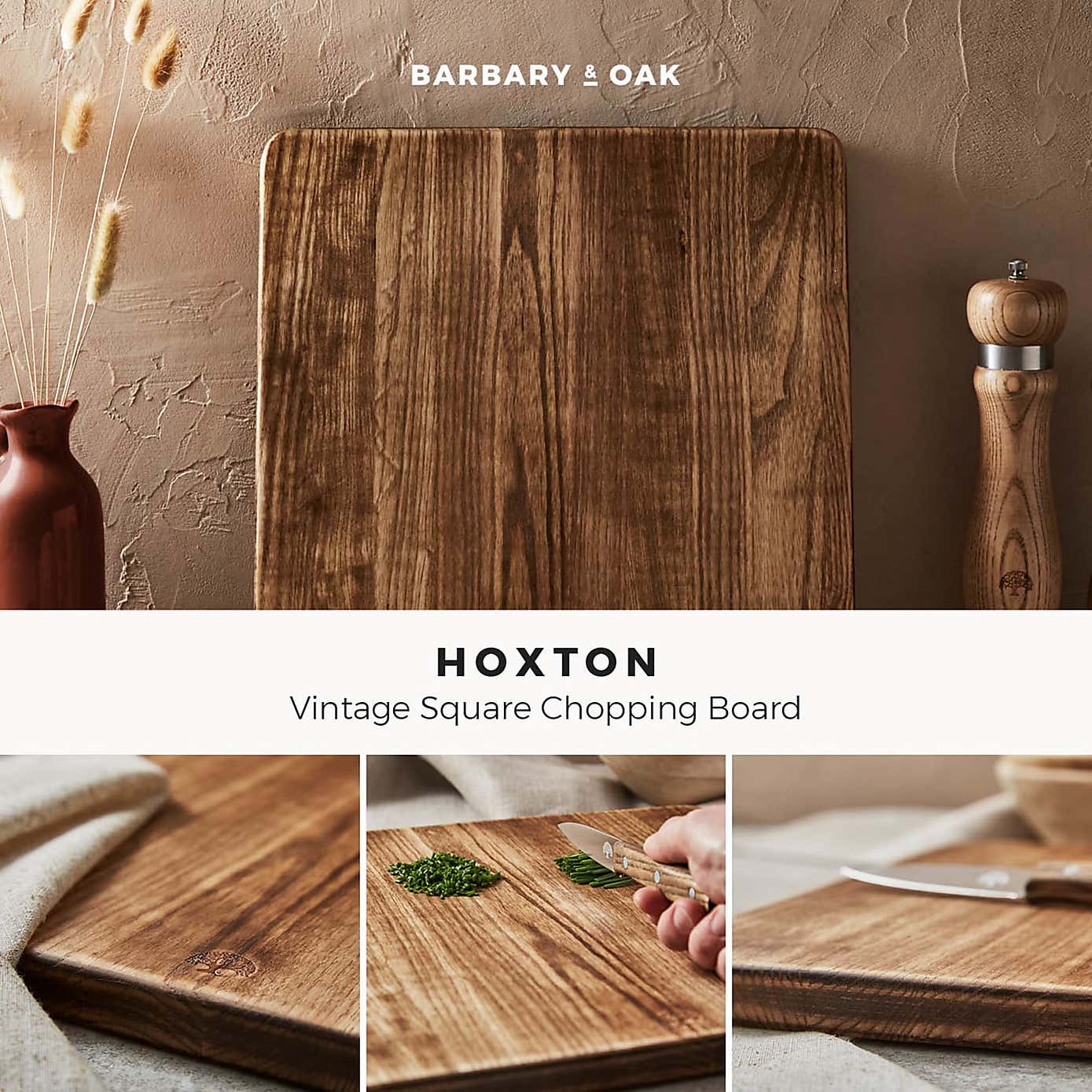 Barbary & Oak Hoxton Vintage Square Chopping Board