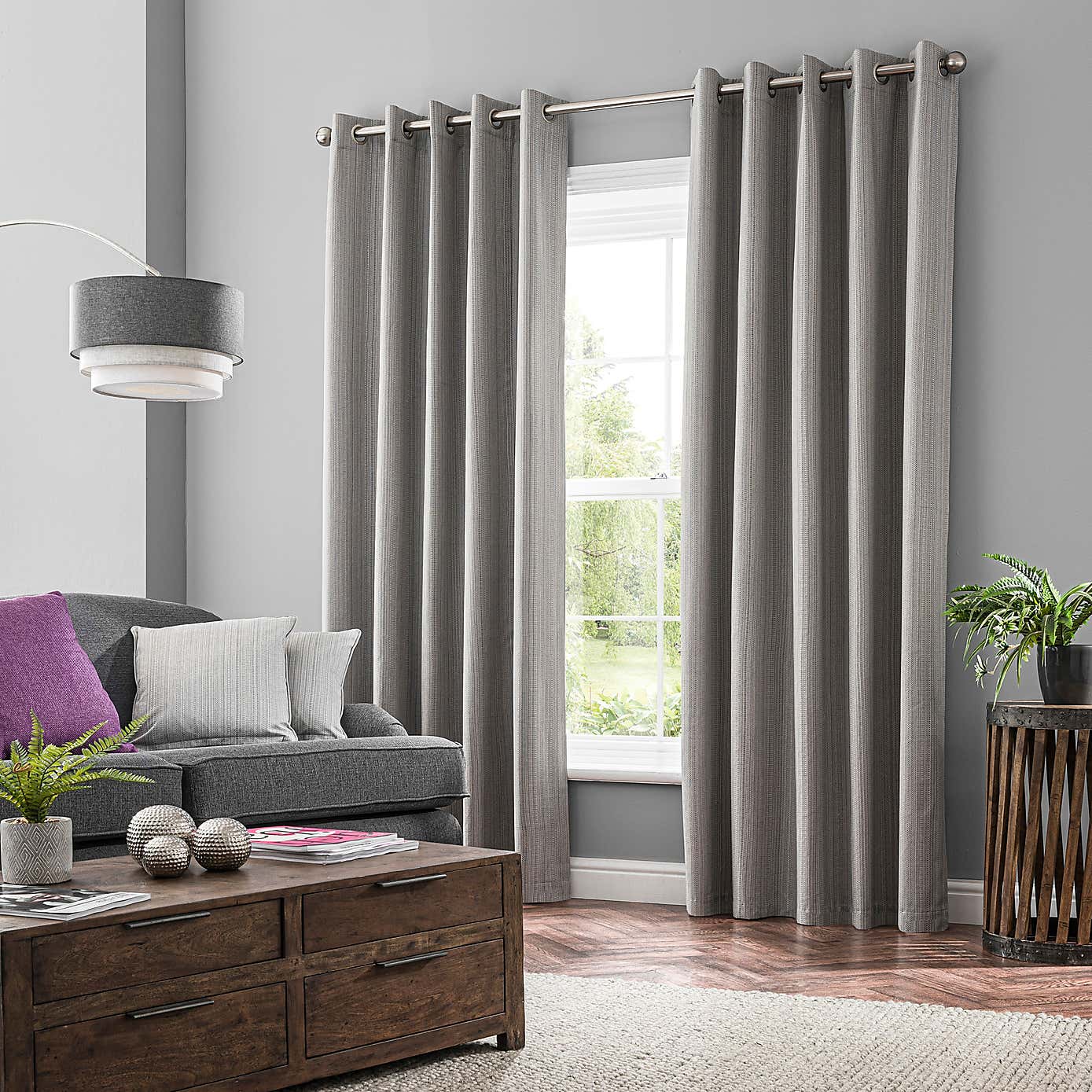 Neptune Textured Blackout Eyelet Curtains