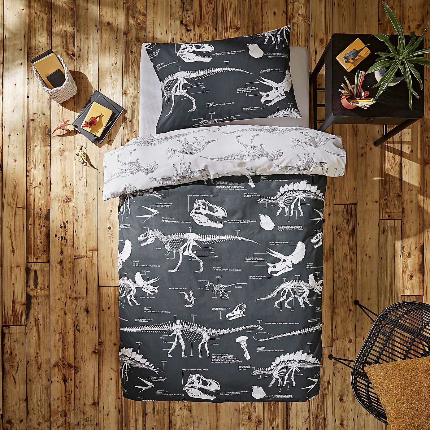 Fossil Forager 100% Cotton Duvet Cover and Pillowcase Set