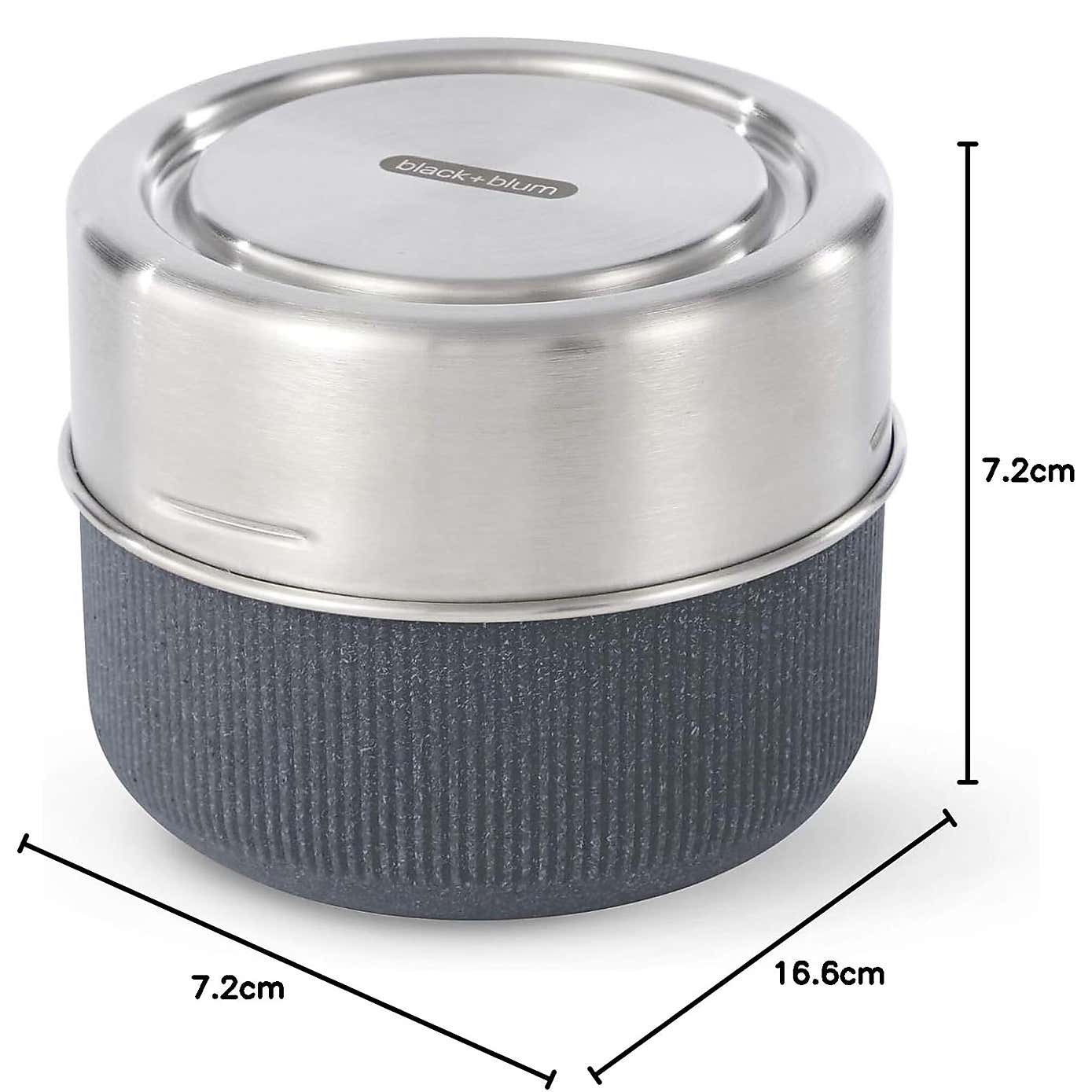 Black and Blum Glass Lunch Pot