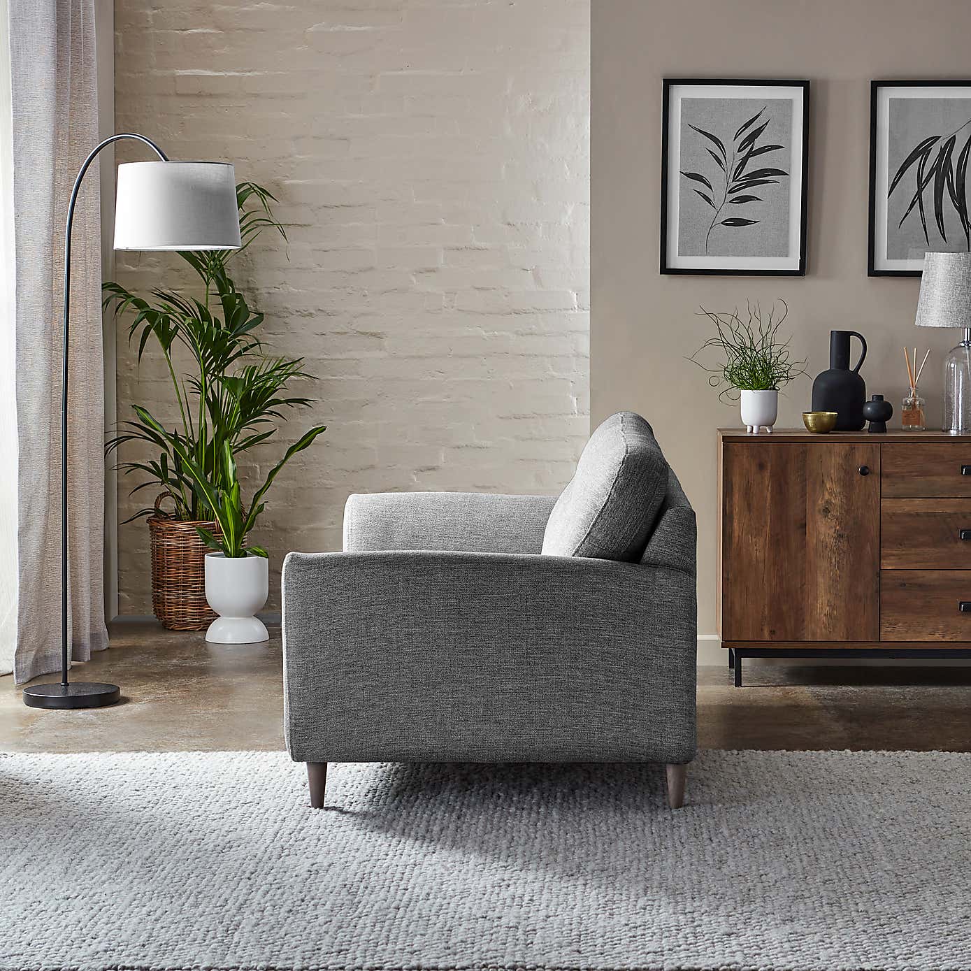 Sven Tonal Weave 3 Seater Sofa