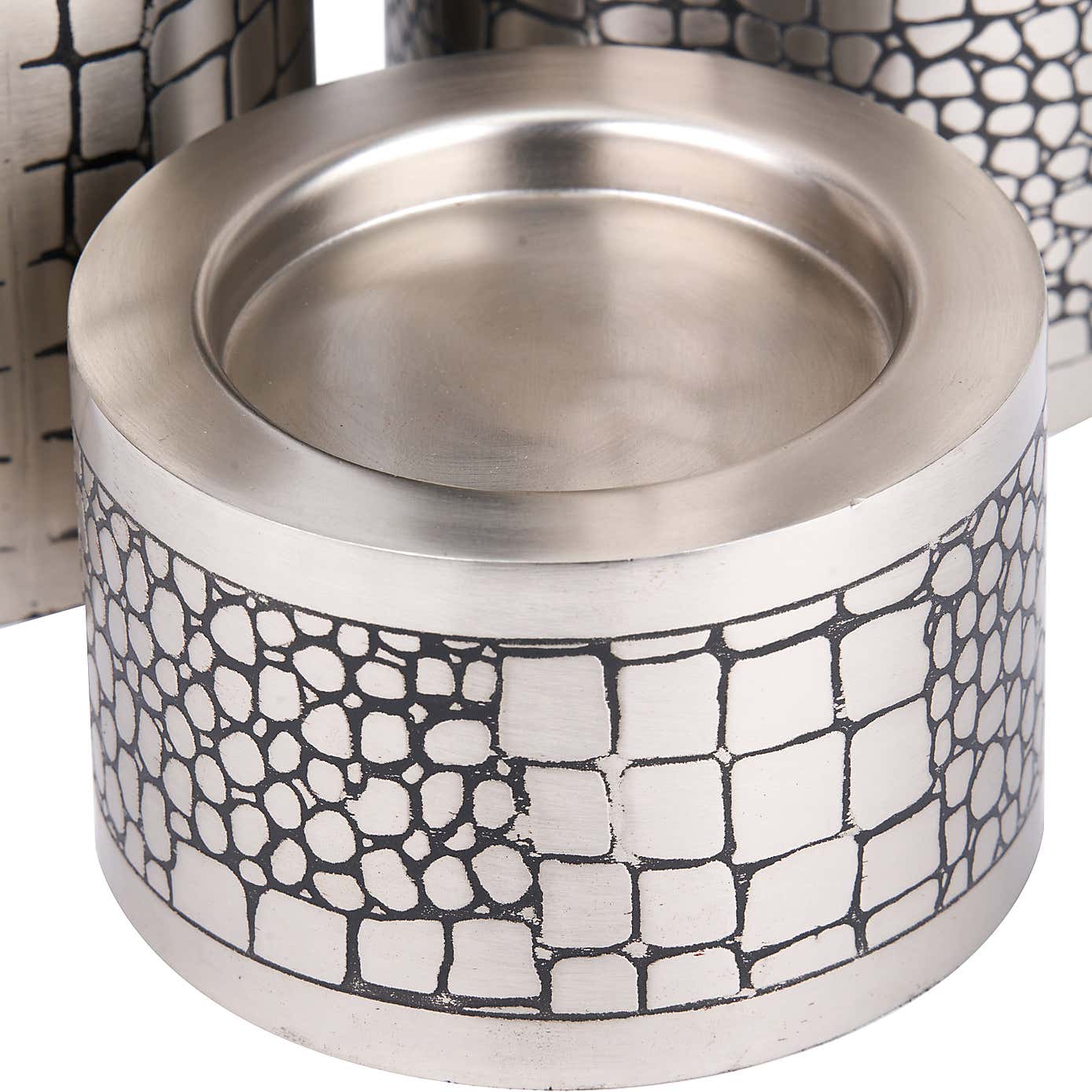 Set of 3 Antique Croc Effect Candle Holders