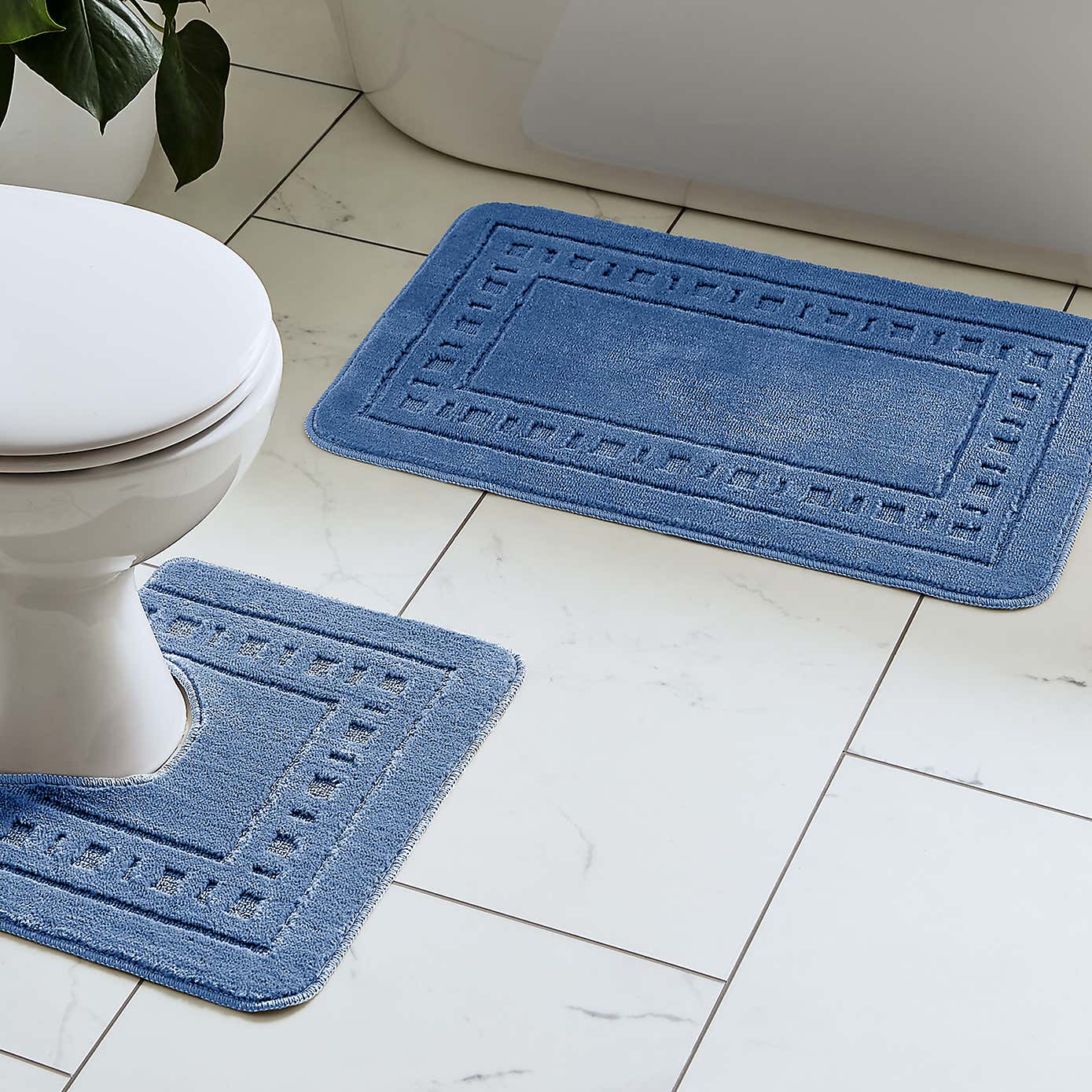 Catherine Lansfield Armoni Bath and Pedestal Mat Set