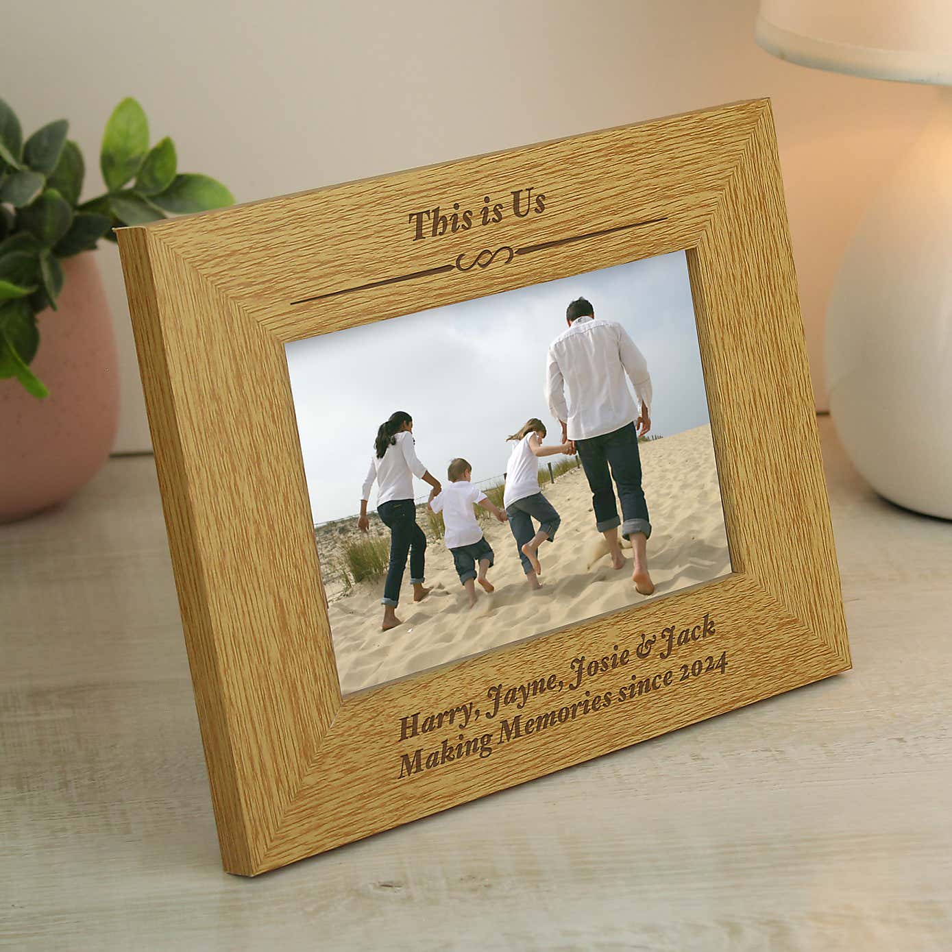 Personalised Formal Oak Effect Landscape Photo Frame