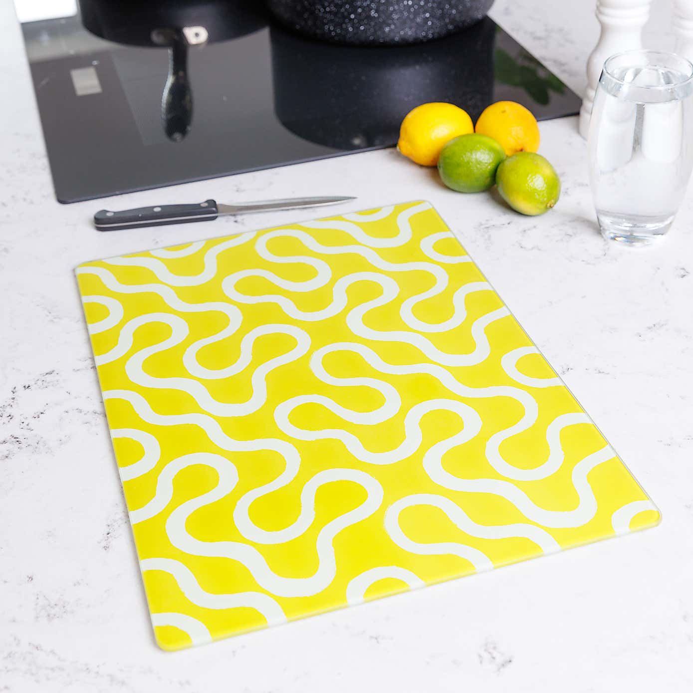 Lemon Wiggles Glass Work Top Saver