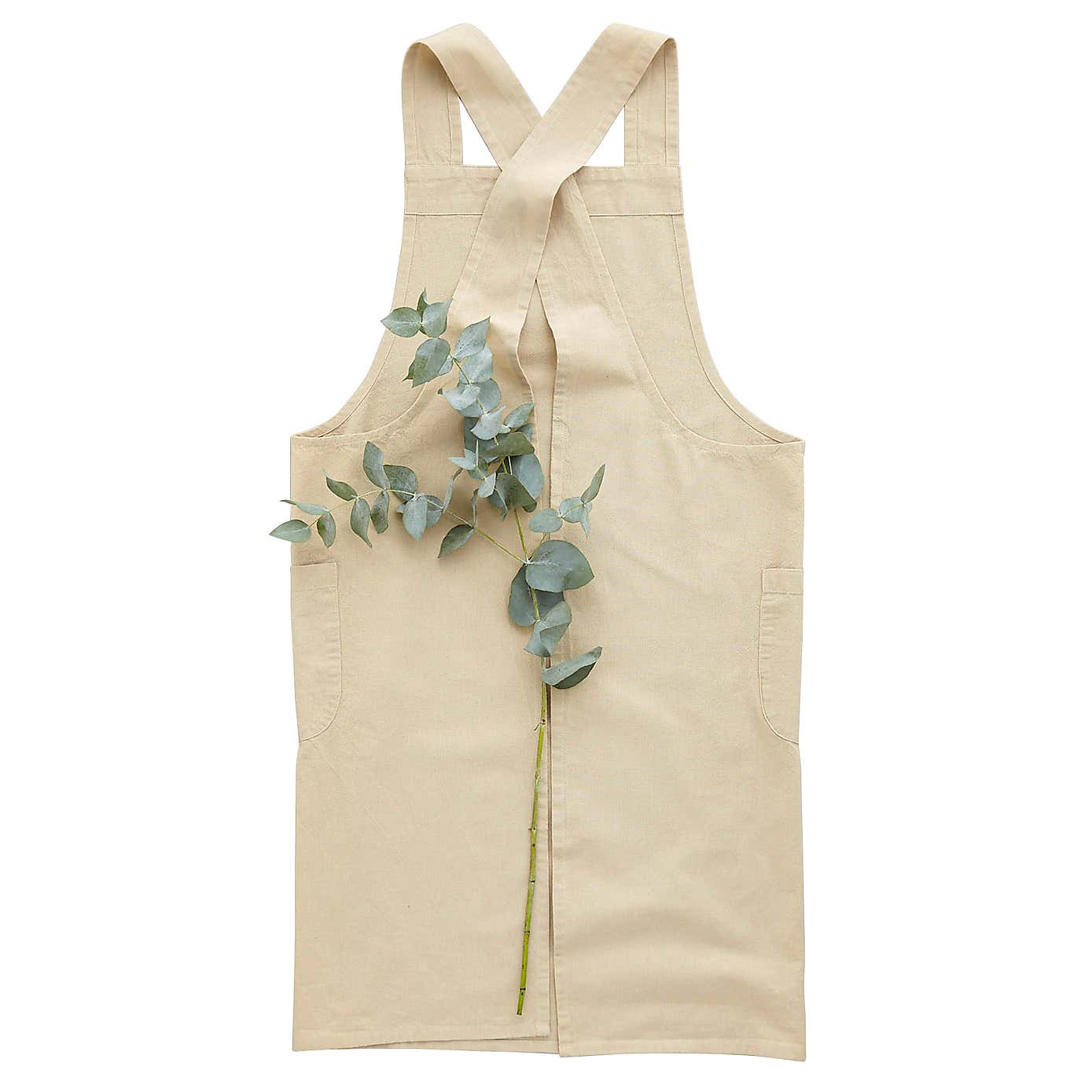 Cotton Cross Over Apron Natural