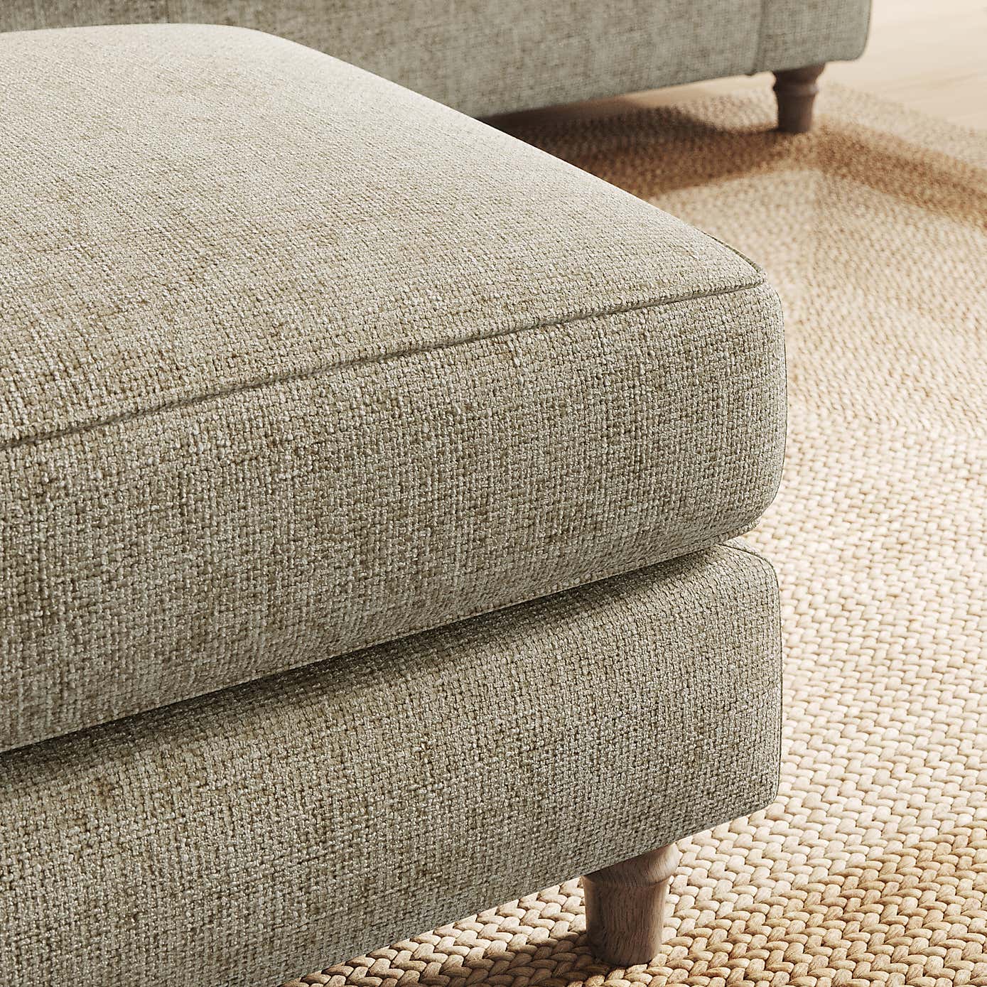 Flori Footstool, Chunky Chenille