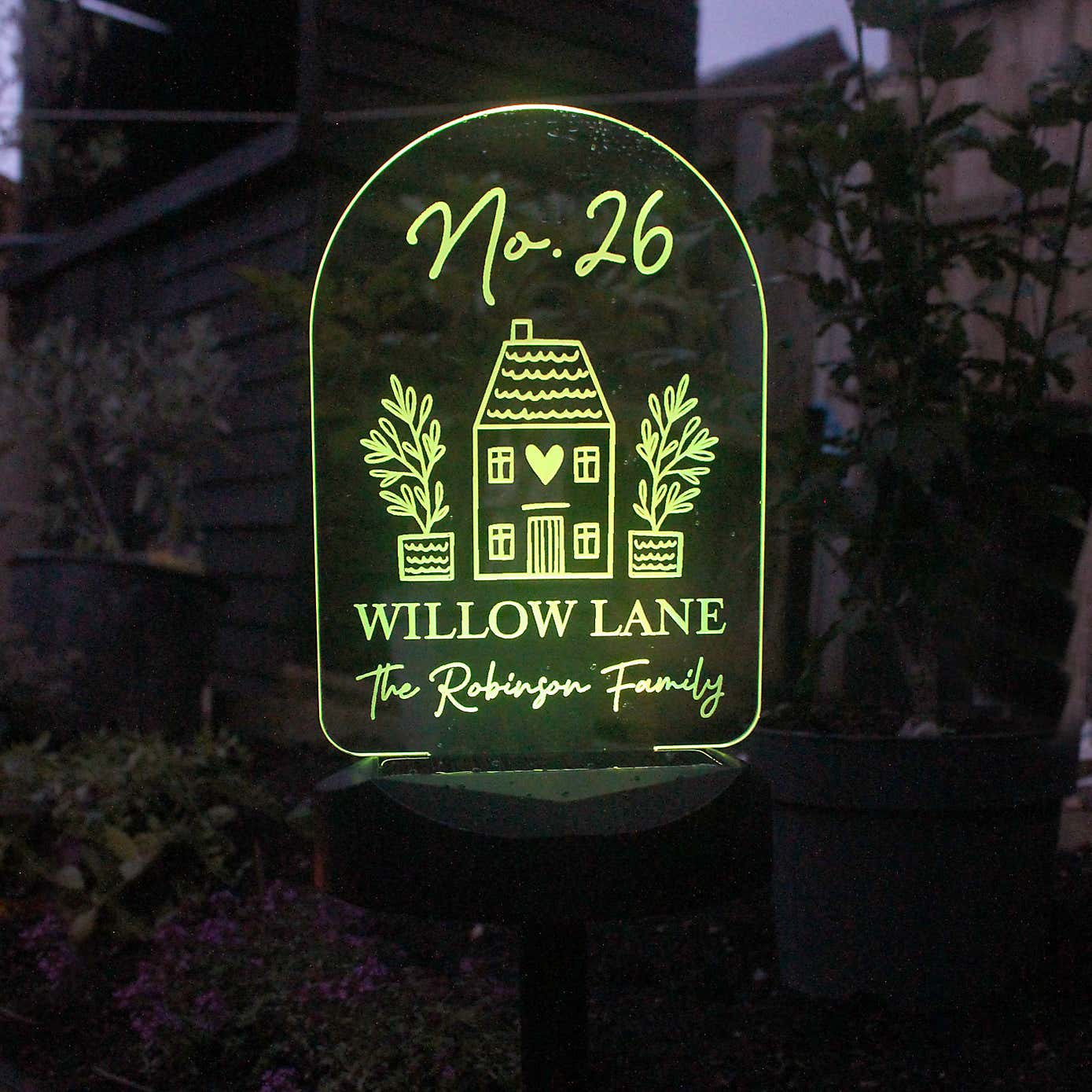 Personalised Home Outdoor Solar LED Light