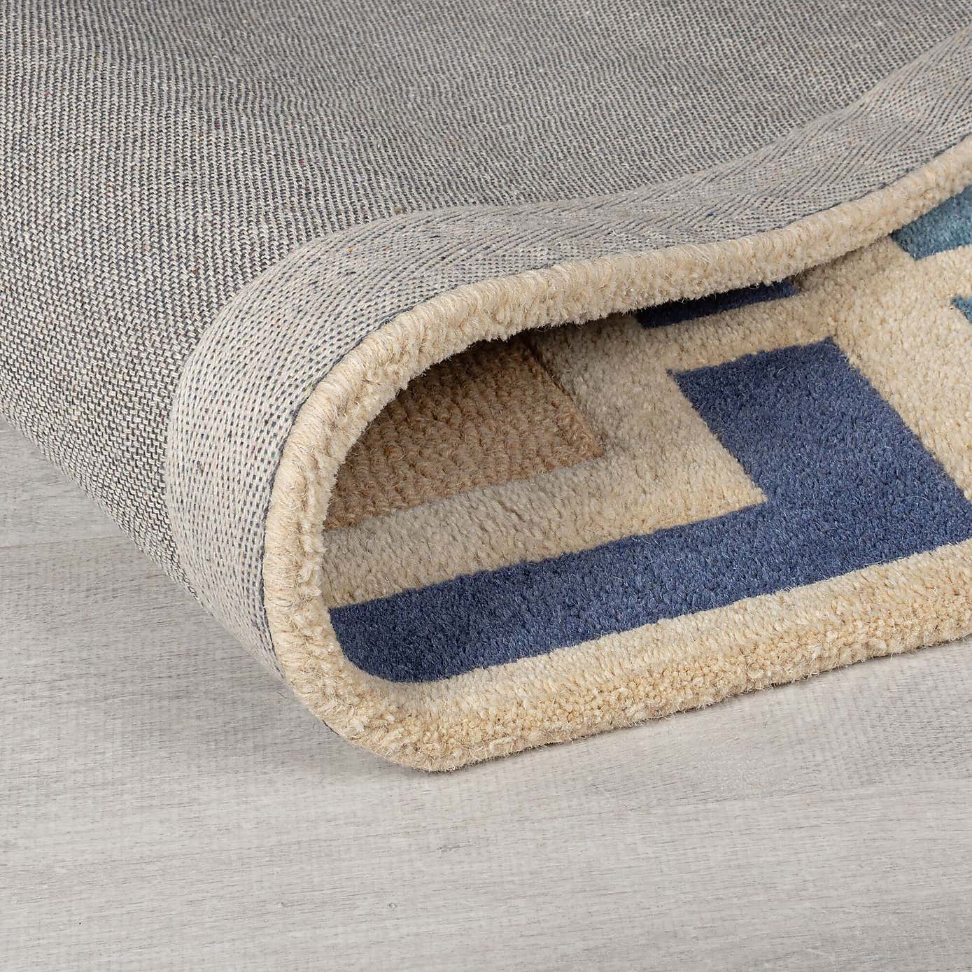 Retro Blocks Carved Wool Runner