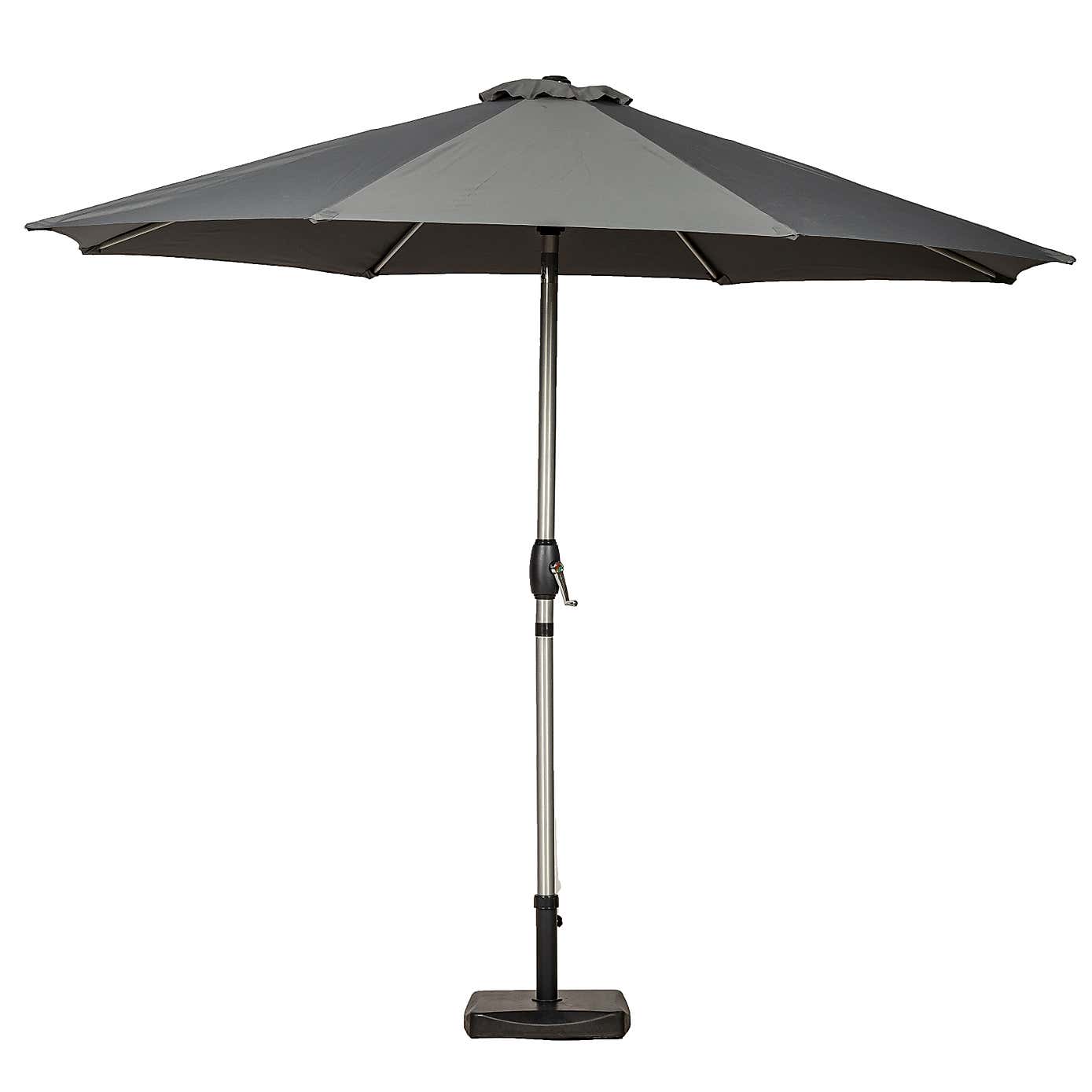 3m Royal Craft Brushed Aluminium Crank and Tilt Parasol