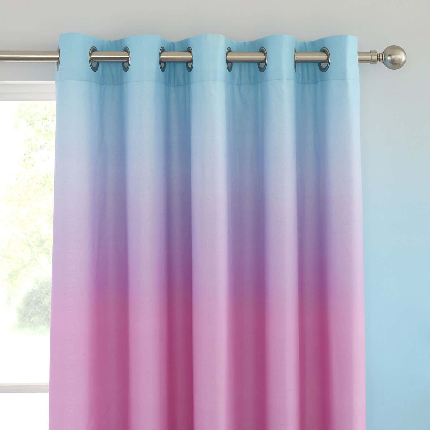 Catherine Lansfield Ombre Rainbow Clouds Eyelet Curtains
