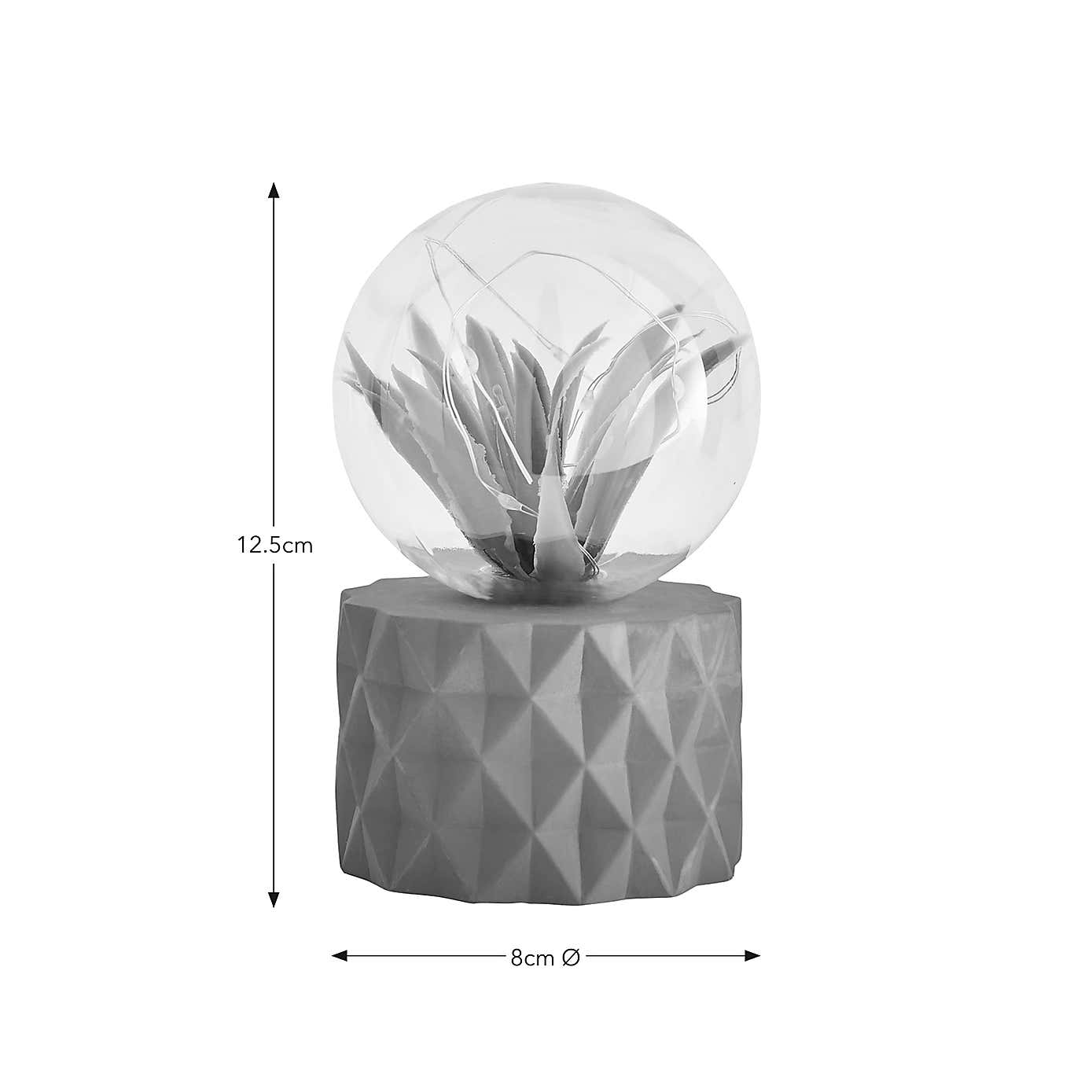 Faux Terrarium Geometric Battery Lamp