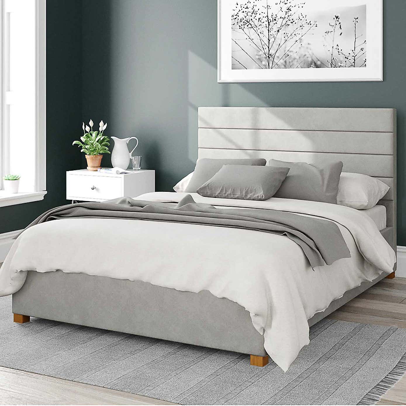 Kelly Plush Velvet Ottoman Bed Frame