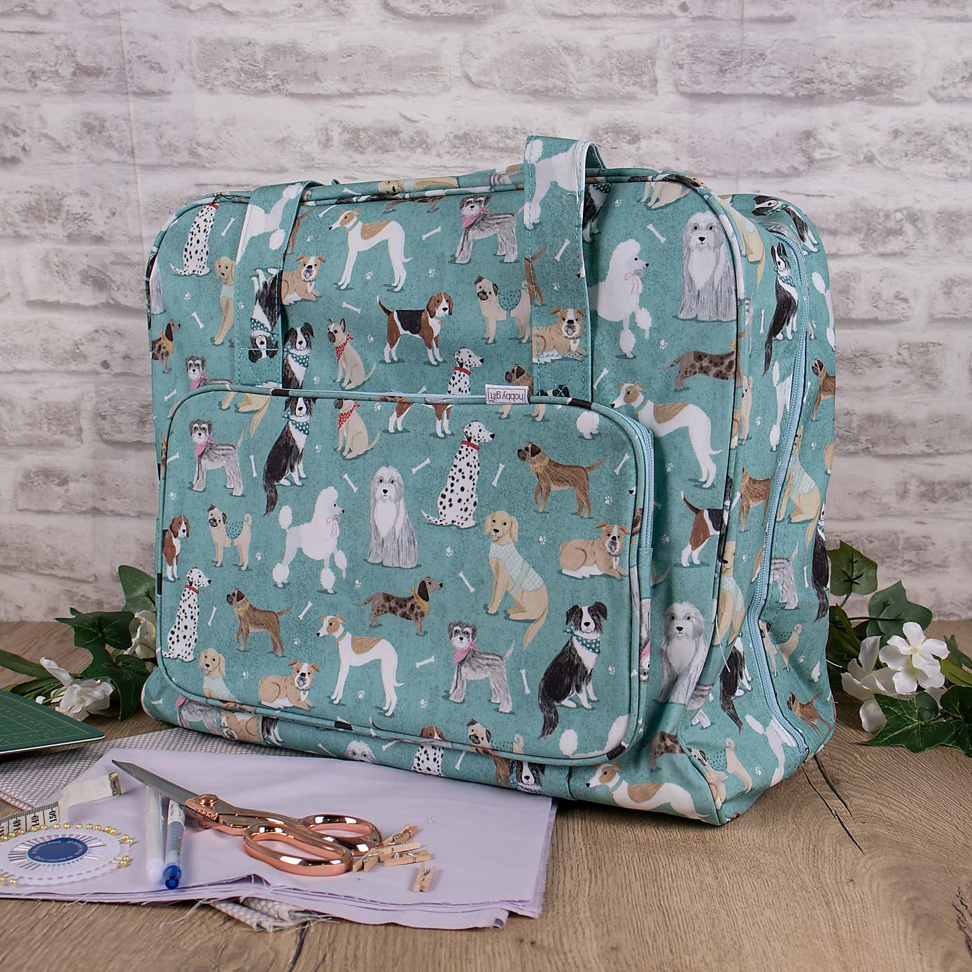 Blue Scotty Dogs Sewing Machine Bag