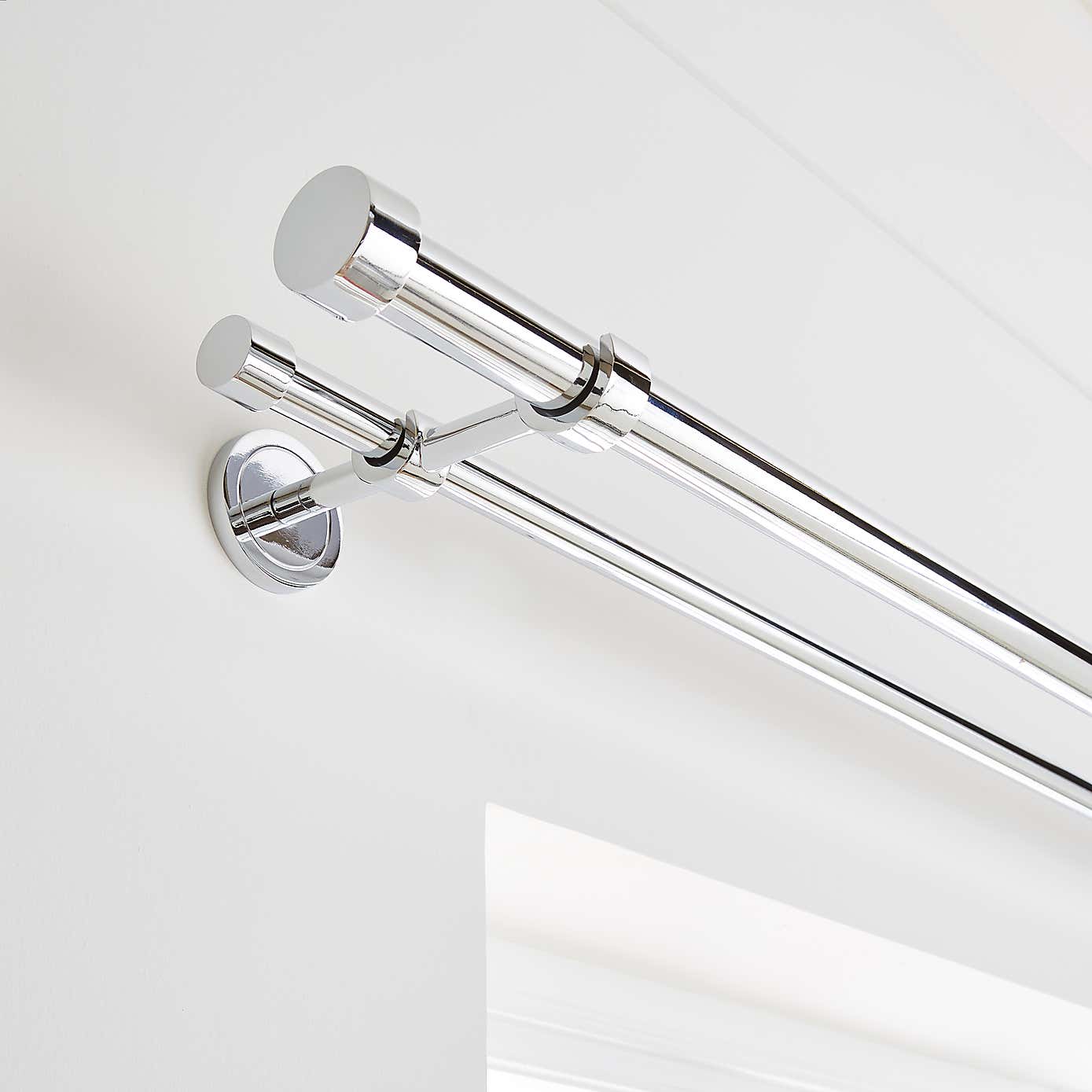 Trinity Double Layer Extendable Metal Eyelet Curtain Pole