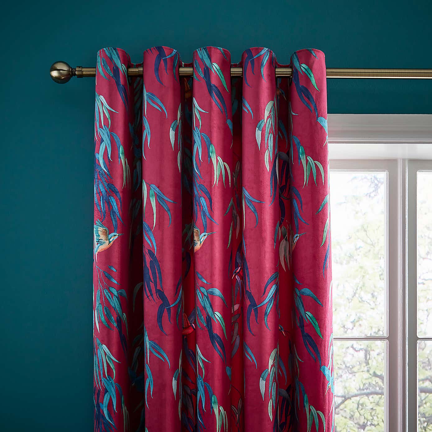 Natural History Museum Kingfisher Eyelet Curtains