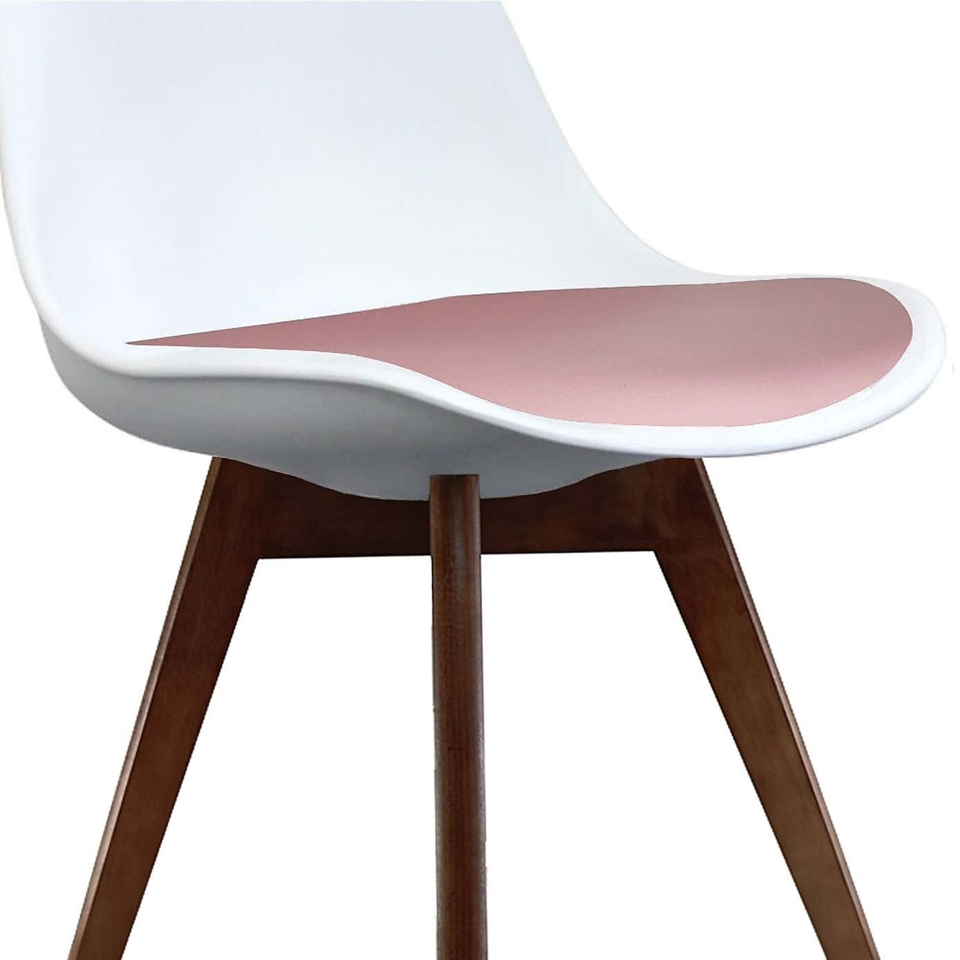 Fusion Living Soho White Plastic Dining Chair with Squared Legs