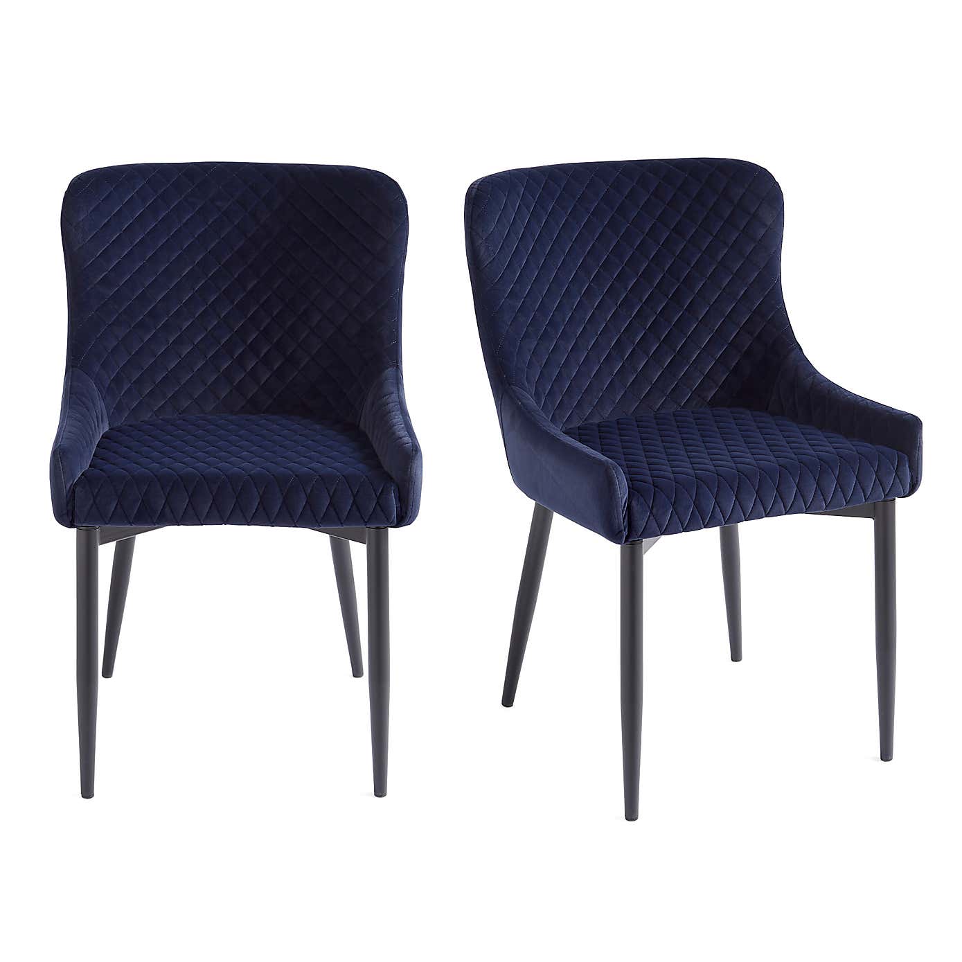 Montreal Set of 2 Dining Chairs Charcoal Velvet
