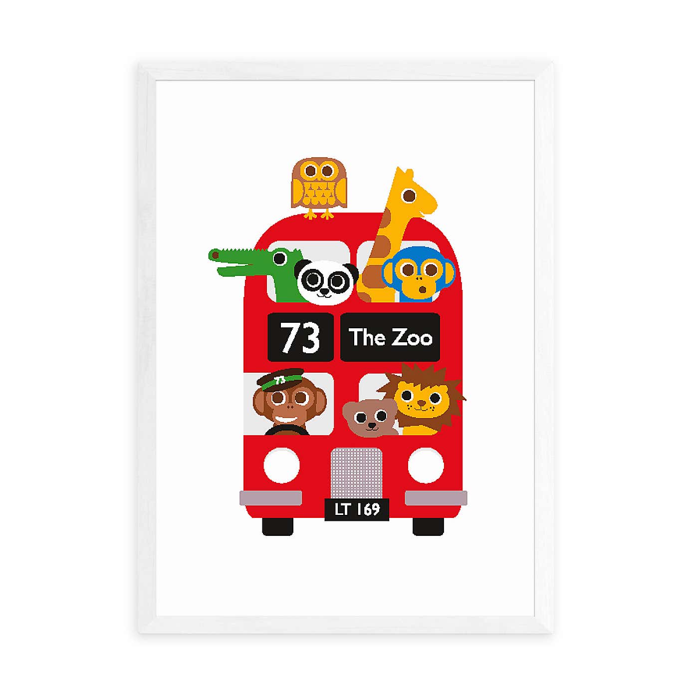 East End Prints Dicky Bird - London Bus Zoo Print
