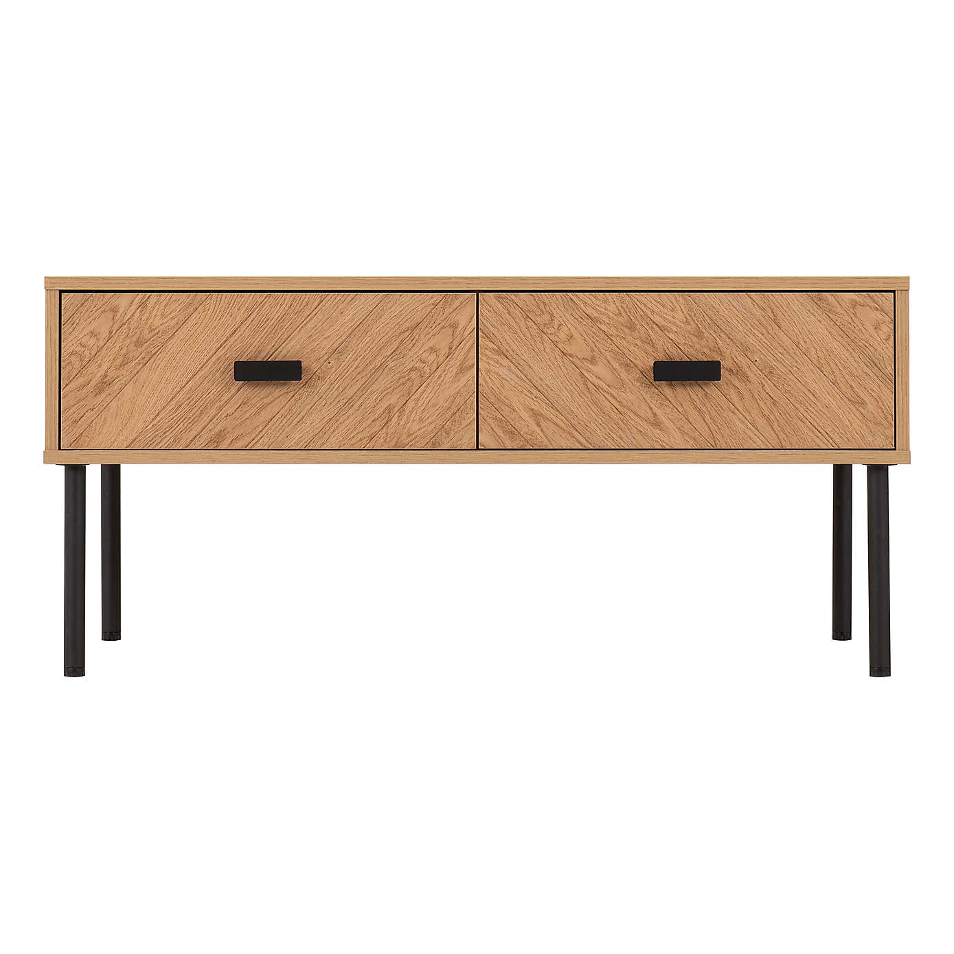 Leon 2 Drawer Coffee Table, Oak Effect