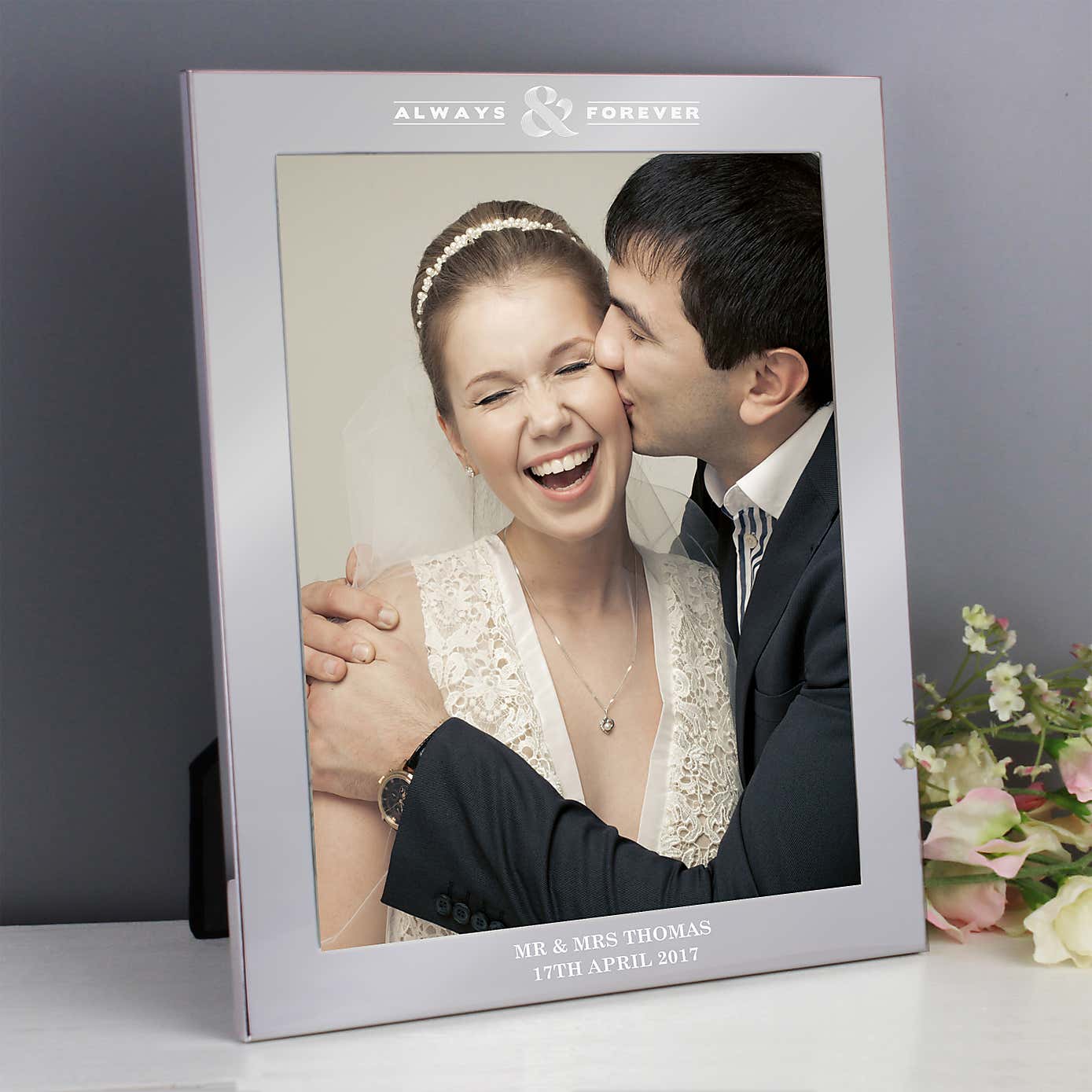 Personalised Always and Forever Silver Photo Frame
