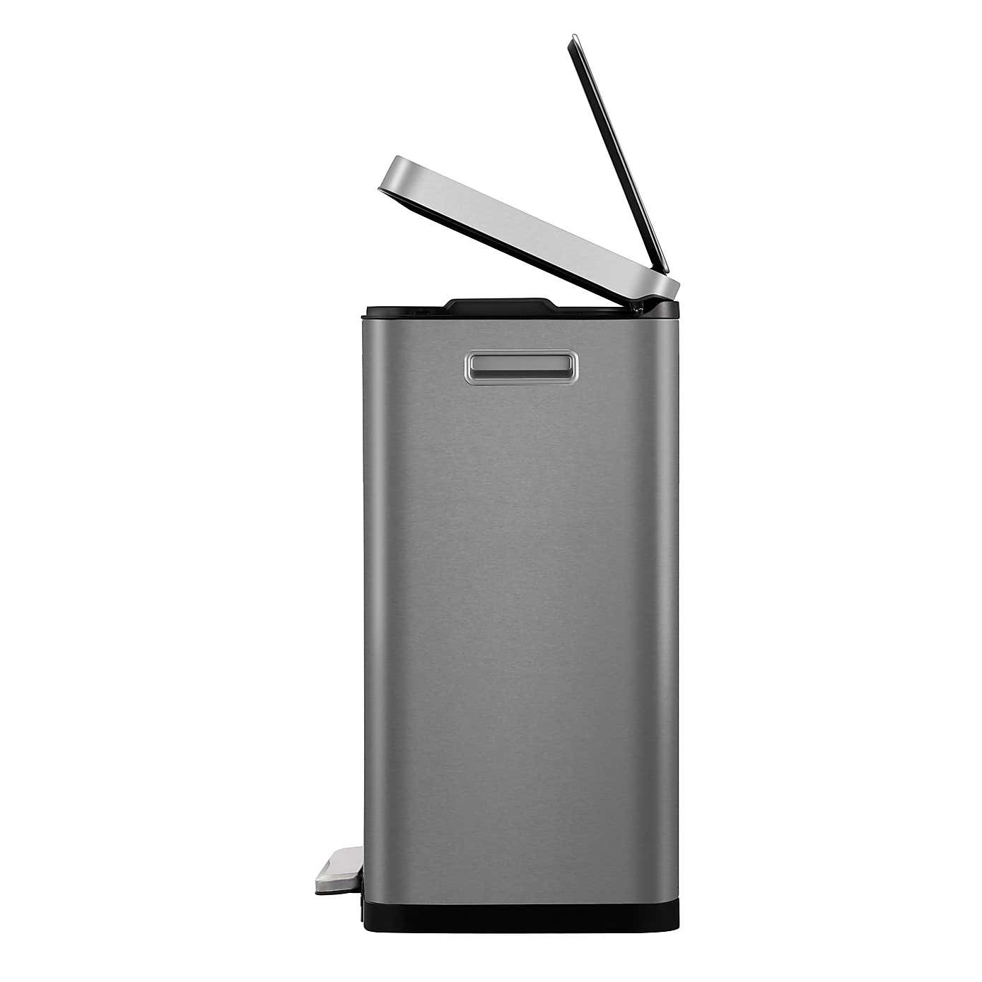 EKO X Cube 45L Titanium Grey Steel Pedal Bin